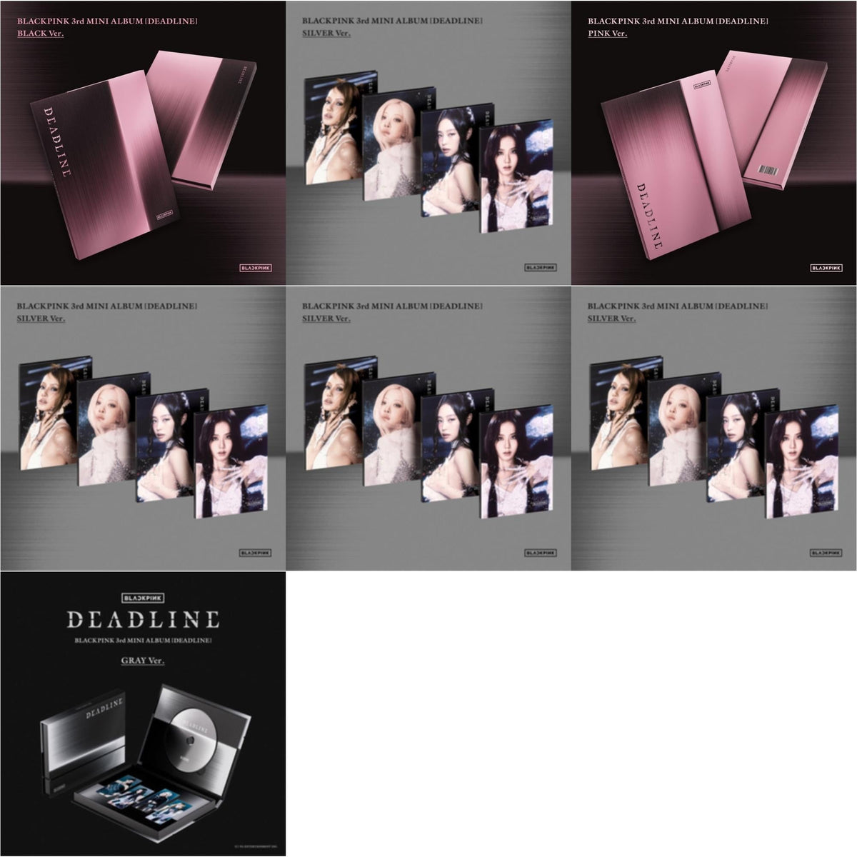 Deadline-Blackpink The 3Rd Mini Album (Black Ver.) & Deadline-Blackpink The 3Rd Mini Album (Silver Ver.-Jisoo) & Deadline-Blackpink The 3Rd Mini Album (Pink Ver.) & Deadline-Blackpink The 3Rd Mini Album (Silver Ver.-Jennie)
