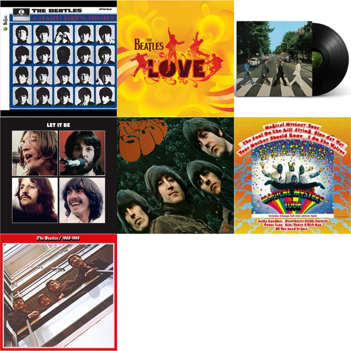 Hard Day's Night & Rubber Soul & Magical Mystery Tour & Beatles 1962-1966 (2023 Edition) (Half-Speed) (3LP) & Let It Be Special Edition & Love  & Abbey Road Anniversary