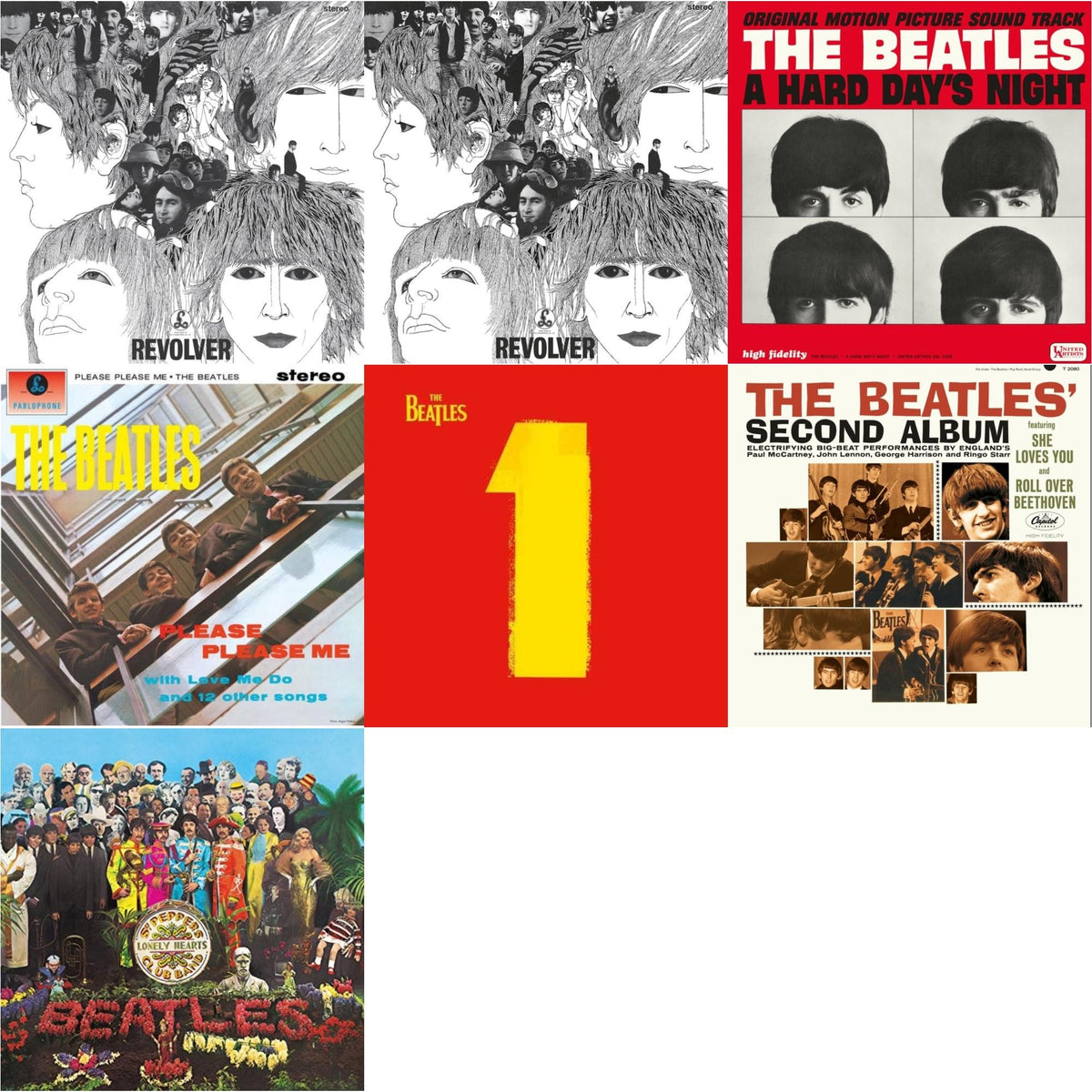 Please Please Me & Revolver Special Edition & Revolver - Special Edition (Picture Disc) & Beatles Second Album & Hard Day's Night (Ost) & 1 (2015 Reissue) & Sgt. Pepper's Lonely Hearts Club Band (2017 Stereo Mix/180G/Original Stencils)