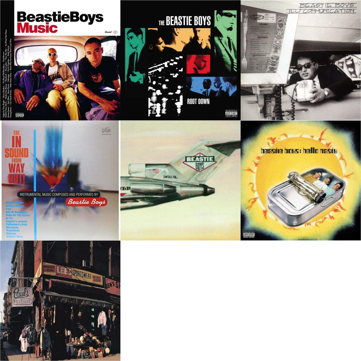 Ill Communication & Hello Nasty & Beastie Boys Music (2LP) & Licensed To Ill (30Th Anniversary Edition) & In Sound From Way Out (180G) & Root Down Ep & Paul's Boutique (2LP)