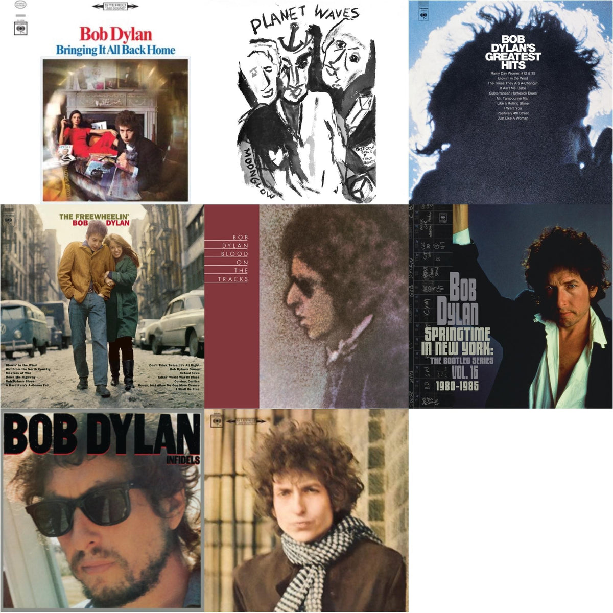 Infidels (150G/Dl Insert) & Planet Waves (150G LP Vinyl/Dl) & Blood On The Tracks (150G/Dl Insert) & Springtime In New York: The Bootleg Series Vol. 16 (1980-1985) (2LP) & Bringing It All Back Home & Blonde On Blonde