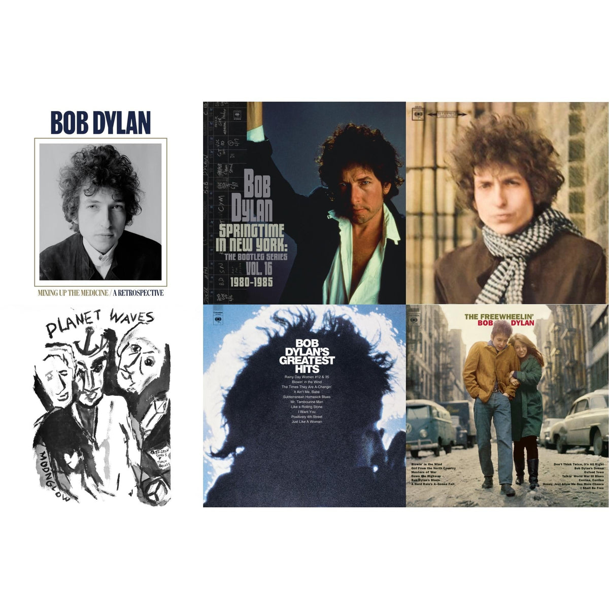 Planet Waves (150G LP Vinyl/Dl) & Springtime In New York: The Bootleg Series Vol. 16 (1980-1985) (2LP) & Blonde On Blonde & Mixing Up The Medicine & Freewheelin Bob Dylan (140G/Dl Code) & Greatest Hits (150G/Dl Card)