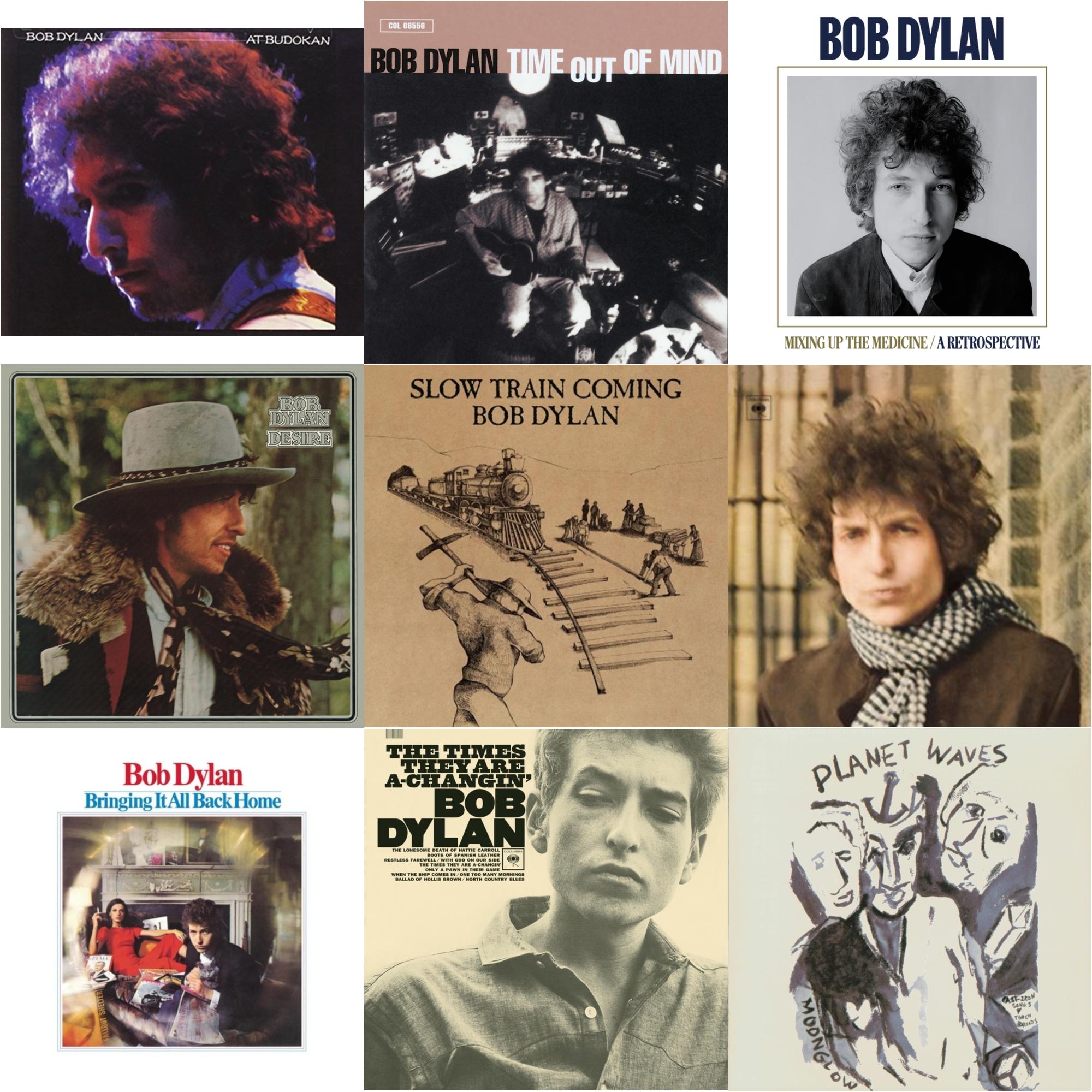 At Budokan & Time Out Of Mind & Mixing Up The Medicine & Desire & Slow Train Coming & Blonde On Blonde & Bringing It All Back Home & Times They Are A-Changin & Planet Waves