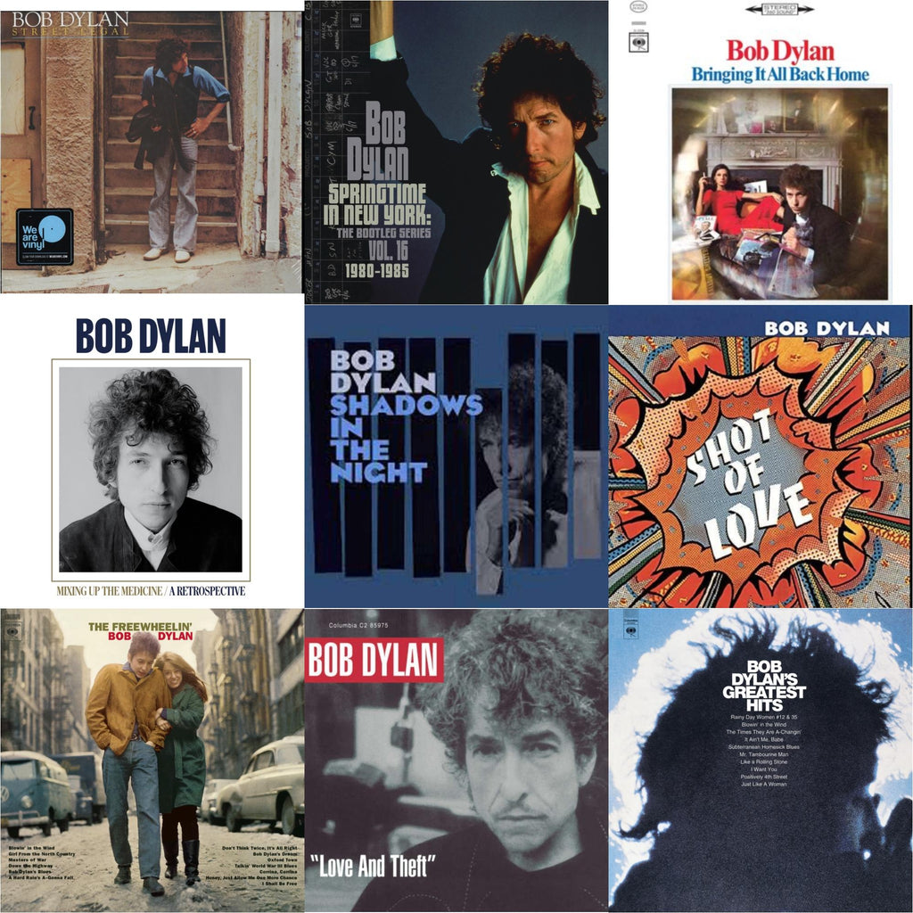 Bob Dylan - Street-Legal (150G LP Vinyl/Dl) & Springtime In New York: The Bootleg Series Vol. 16 (1980-1985) (2LP) & Bringing It All Back Home & Mixing Up The Medicine & Shadows In The Night (LP/CD/180G) & Shot Of Love (150G/Dl Card) & Freewheelin