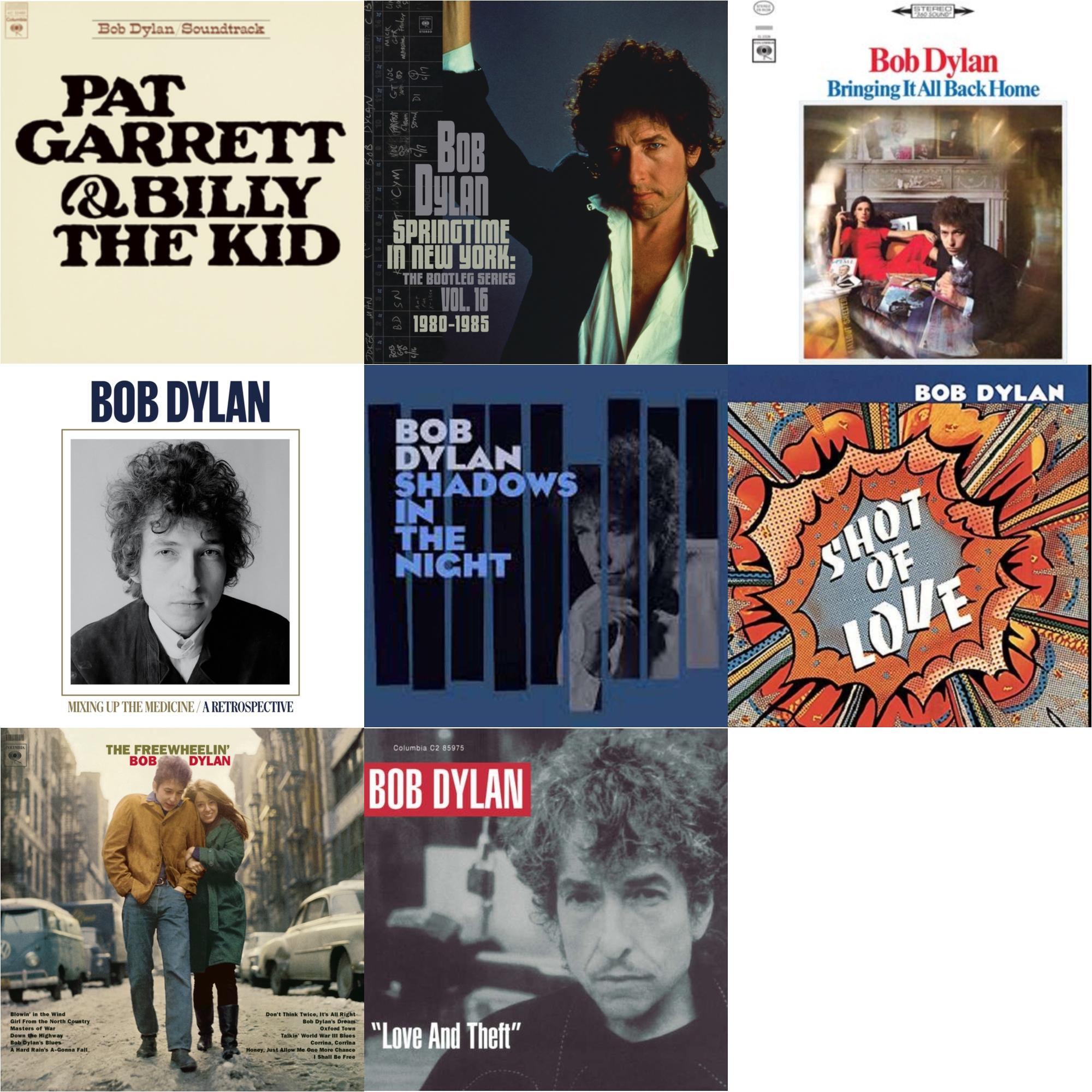 Bob Dylan - Pat Garrett & Billy The Kid (150G LP Vinyl/Dl) & Springtime In New York: The Bootleg Series Vol. 16 (1980-1985) (2LP) & Bringing It All Back Home & Mixing Up The Medicine & Shadows In The Night (LP/CD/180G) & Shot Of Love (150G/Dl Card) &