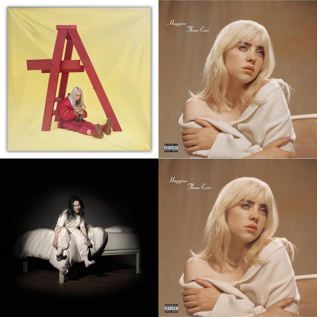 Happier Than Ever (X) (2LP) & Happier Than Ever (2LP/Recycled Vinyl/Rainbow Foil Jacket) (Rsd) & Billie Eilish - Dont Smile At Me (Black LP Vinyl) & When We All Fall Asleep, Where Do We Go? (Pale Yellow LP Vinyl)