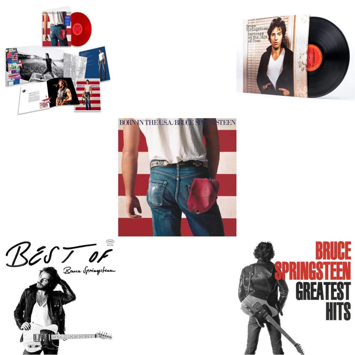 This is a 5 LP Vinyl SKU bundle.
1.This LP Vinyl is brand new.Format: LP VinylThis item's title is: Born In The U.S.A. (40Th Anniversary Edition/Red LP Vinyl)Artist: Bruce SpringsteenBarcode: 196588751615Release Date: 6/14/2024
2.This LP Vinyl is brand new.