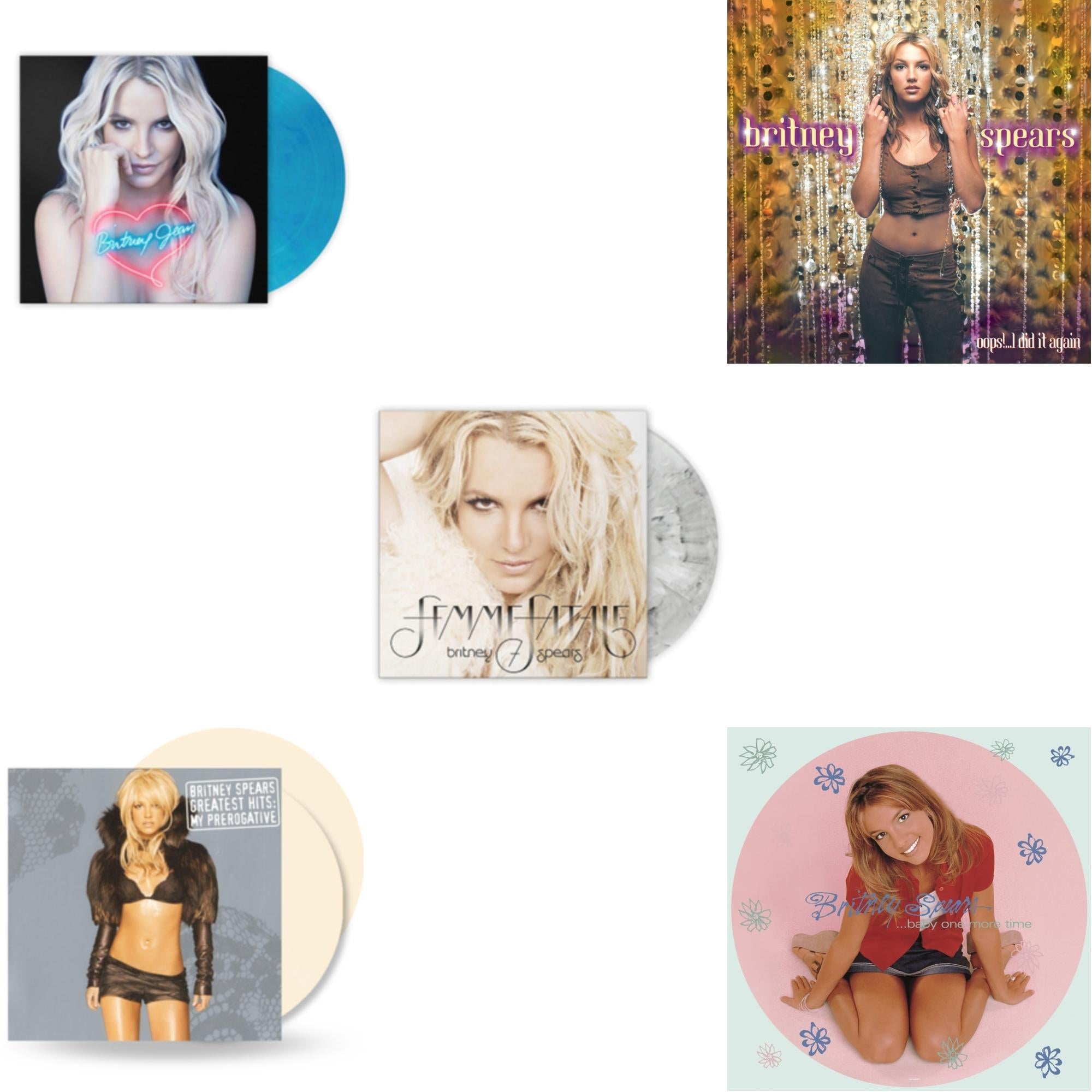Baby One More Time (Picture Disc/140G/Dl Code) & Oops!... I Did It Again & Britney Jean (Blue Marbled LP Vinyl/Import) & Femme Fatale (Light Grey Marbled LP Vinyl/Import) & Greatest Hits: My Prerogative (2LP/Cream Vinyl/Import)