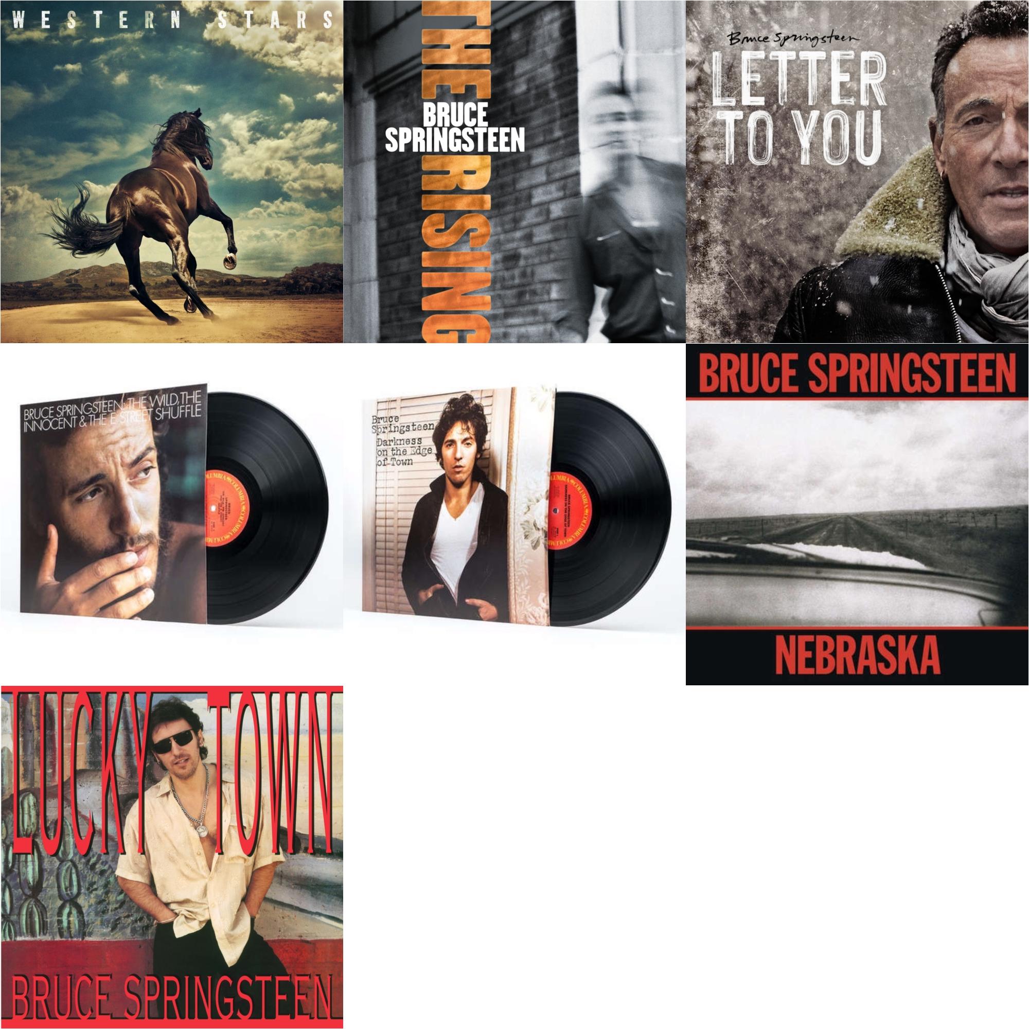 Western Stars (2LP/150G) & Rising & Letter To You (2LP/140G) & Wild The Innocent & The E Street Shuffle (180G) & Darkness On The Edge Of Town (180G) & Nebraska (180G) & Lucky Town (140G/Dl Code)