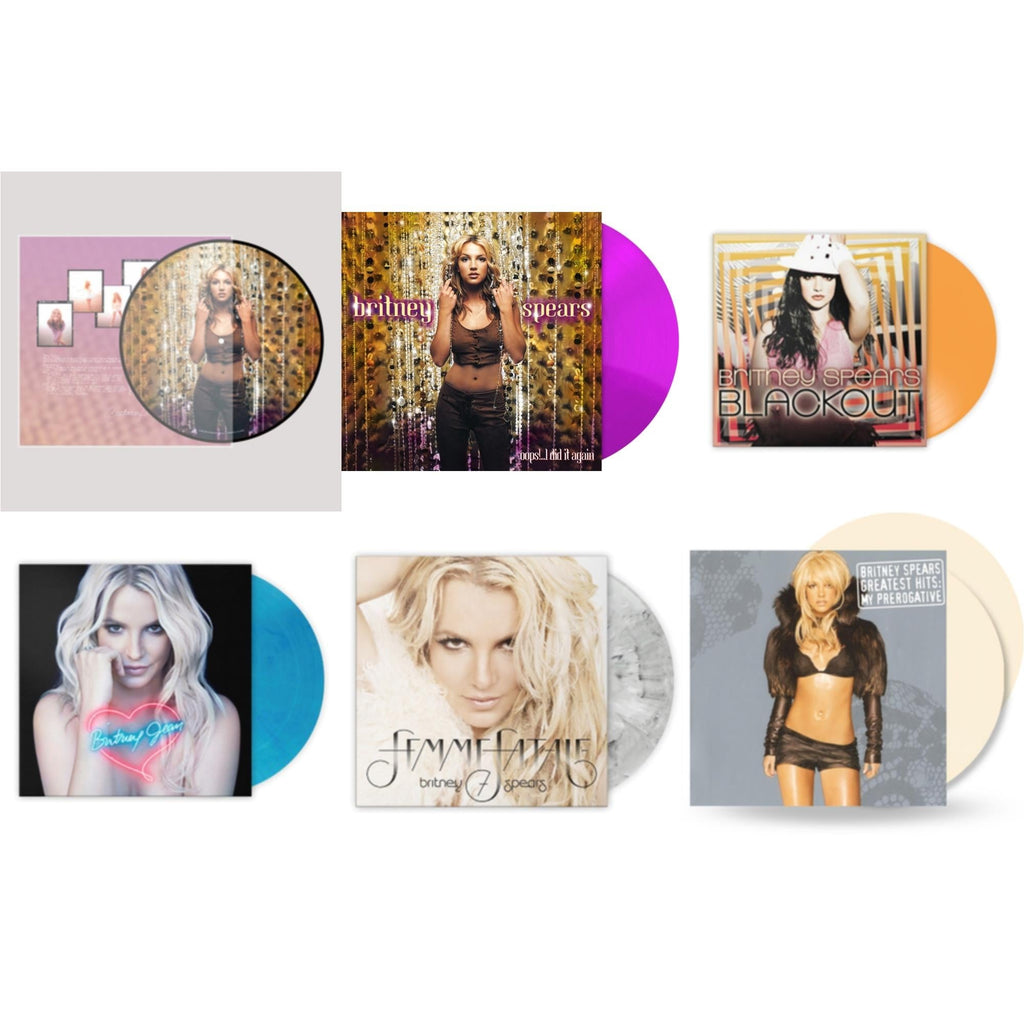Britney Spears - Oops!... I Did It Again (20Th Anniversary Edition Picture LP Vinyl) & Oops! I Did It Again (Purple LP Vinyl/Import) & Blackout (Orange LP Vinyl/Import) & Britney Jean (Blue Marbled LP Vinyl/Import) & Femme Fatale (Light Grey Marbled