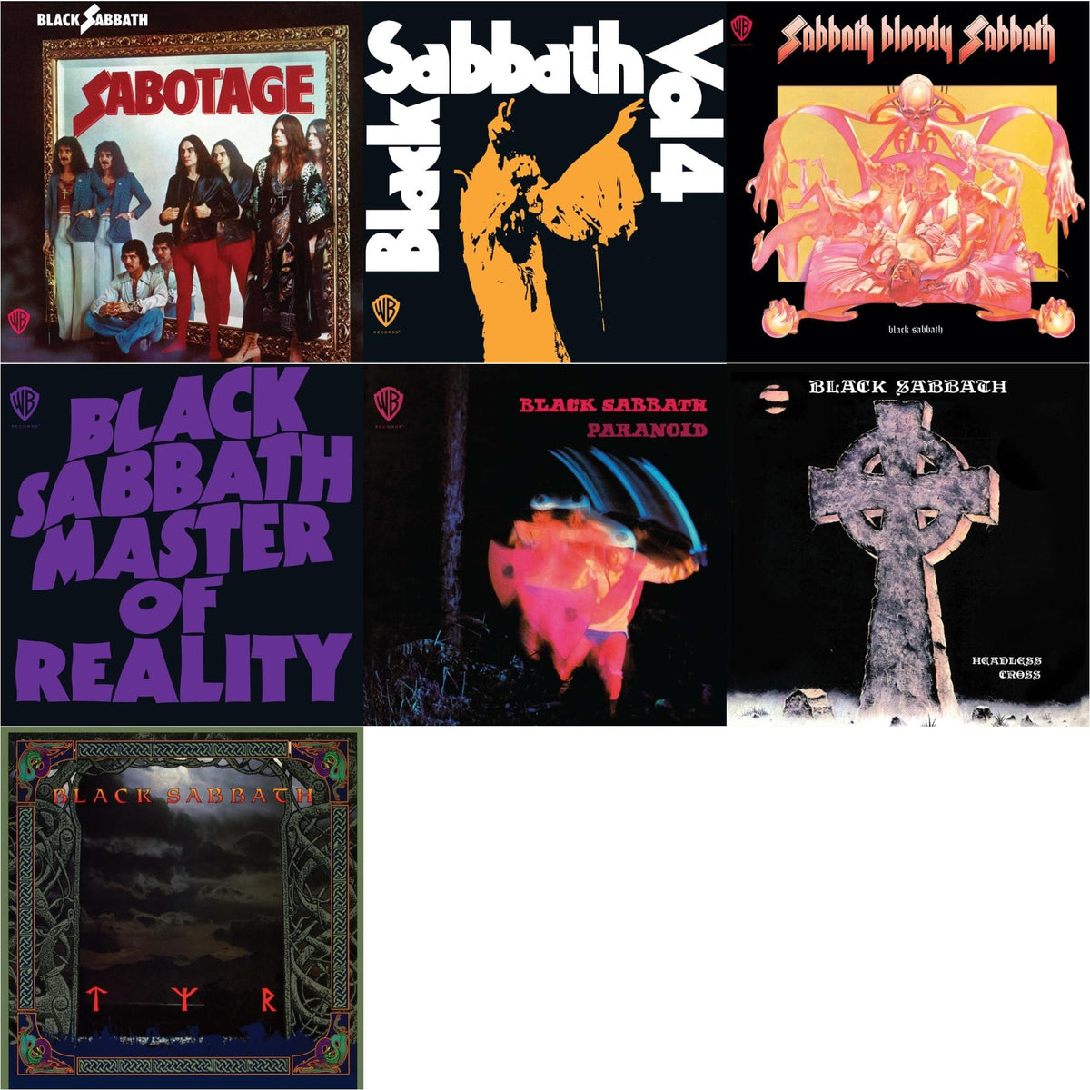 Sabotage & Vol. 4 & Sabbath Bloody Sabbath & Master Of Reality & Paranoid & Headless Cross (2024 Remaster) & Tyr (2024 Remaster)