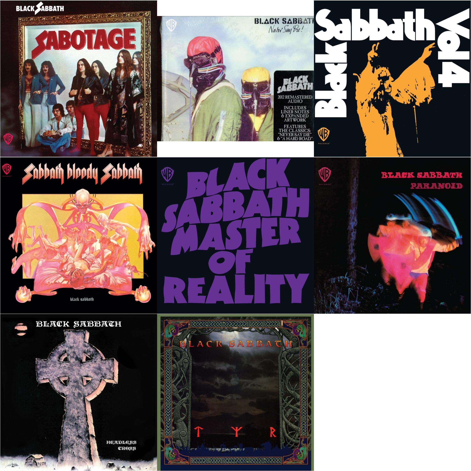Sabotage & Never Say Die & Vol. 4 & Sabbath Bloody Sabbath & Master Of Reality & Paranoid & Headless Cross (2024 Remaster) & Tyr (2024 Remaster)