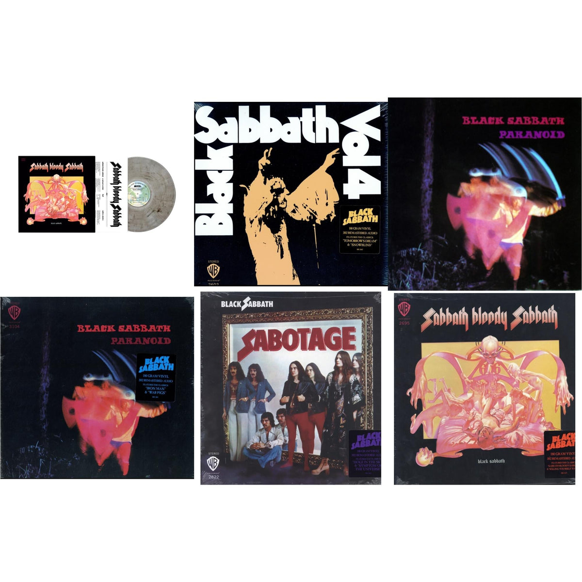 This is a 6 LP Vinyl SKU bundle.
1.This LP Vinyl is brand new.Format: LP VinylThis item's title is: Sabbath Bloody Sabbath (Smoky LP Vinyl) (Syeor)Artist: Black SabbathBarcode: 603497828081Release Date: 1/26/2024
2.This LP Vinyl is brand new.