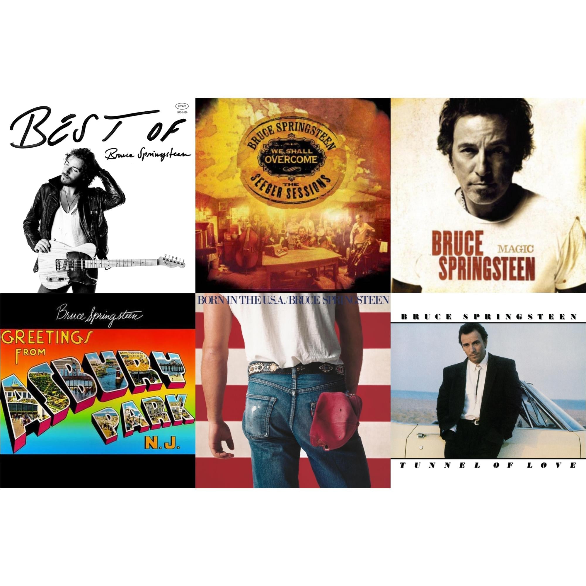 Best Of Bruce Springsteen (2LP) & We Shall Overcome: Seeger Sessions (2LP/180G) & Magic (180G) & Greetings From Asbury Park N.J. (180G) & Born In The U.S.A. (180G) & Tunnel Of Love (2 LP) (140G/Dl Code)