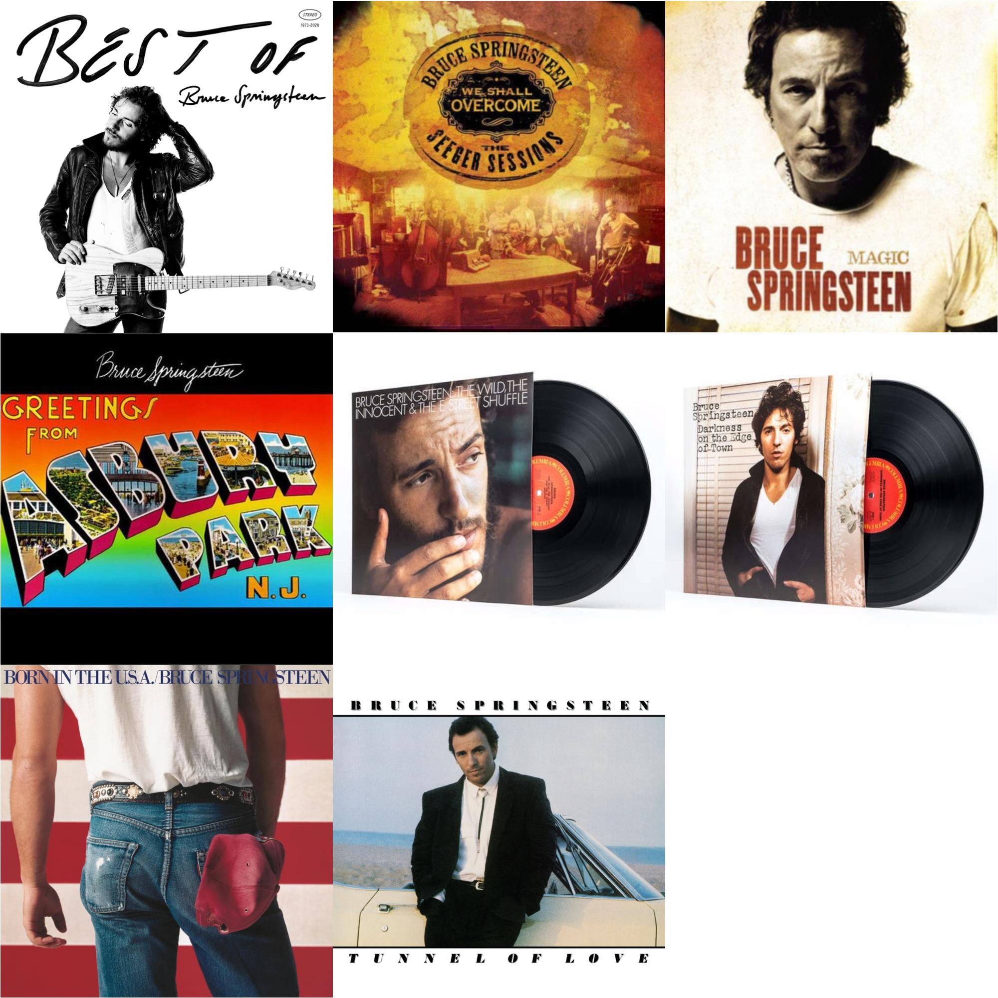 Bruce Springsteen - Best Of Bruce Springsteen (2LP) & We Shall Overcome: Seeger Sessions (2LP/180G) & Magic (180G) & Greetings From Asbury Park N.J. (180G) & Wild The Innocent & The E Street Shuffle (180G) & Darkness On The Edge Of Town (180G) & Born
