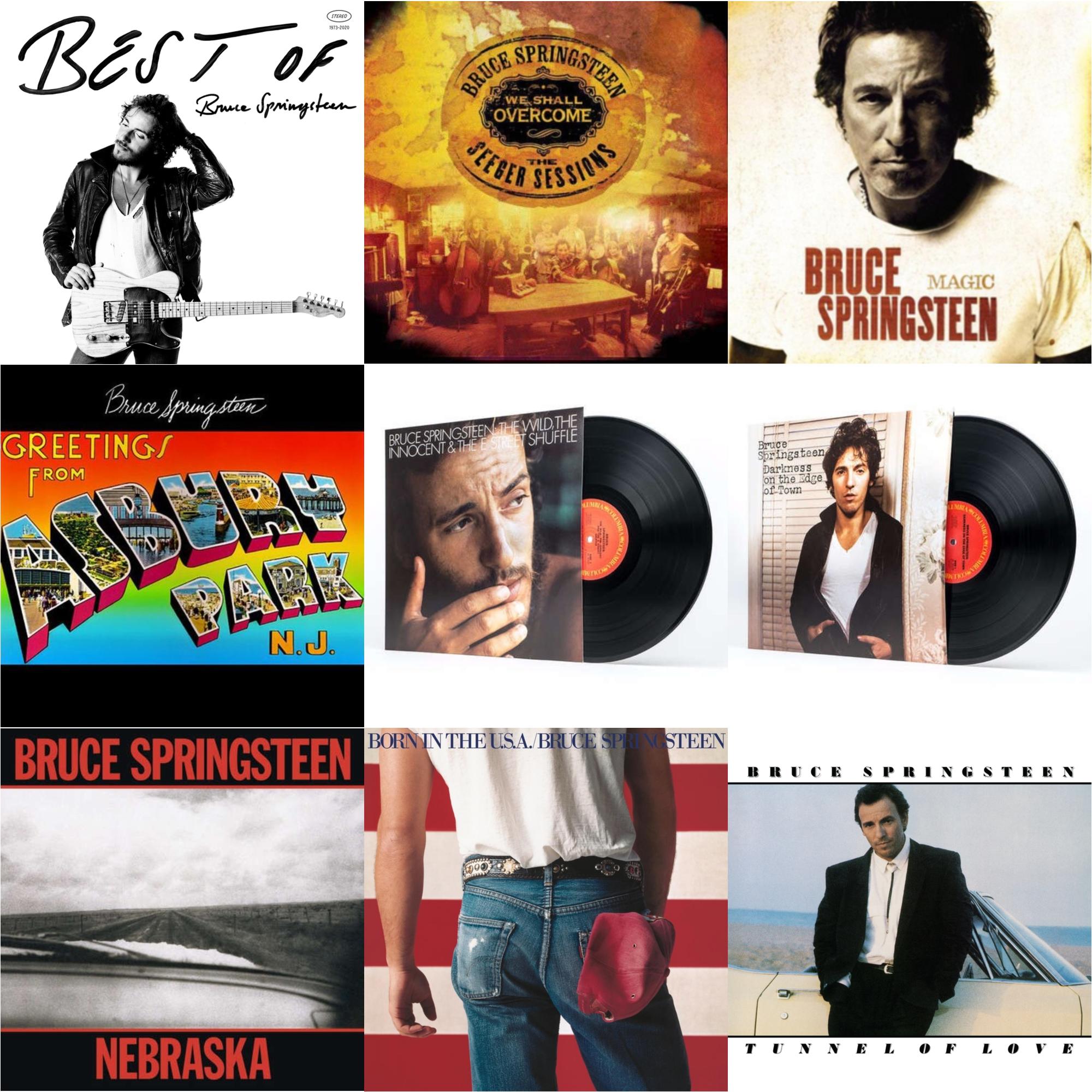 Bruce Springsteen - Best Of Bruce Springsteen (2LP) & We Shall Overcome: Seeger Sessions (2LP/180G) & Magic (180G) & Greetings From Asbury Park N.J. (180G) & Wild The Innocent & The E Street Shuffle (180G) & Darkness On The Edge Of Town (180G) &