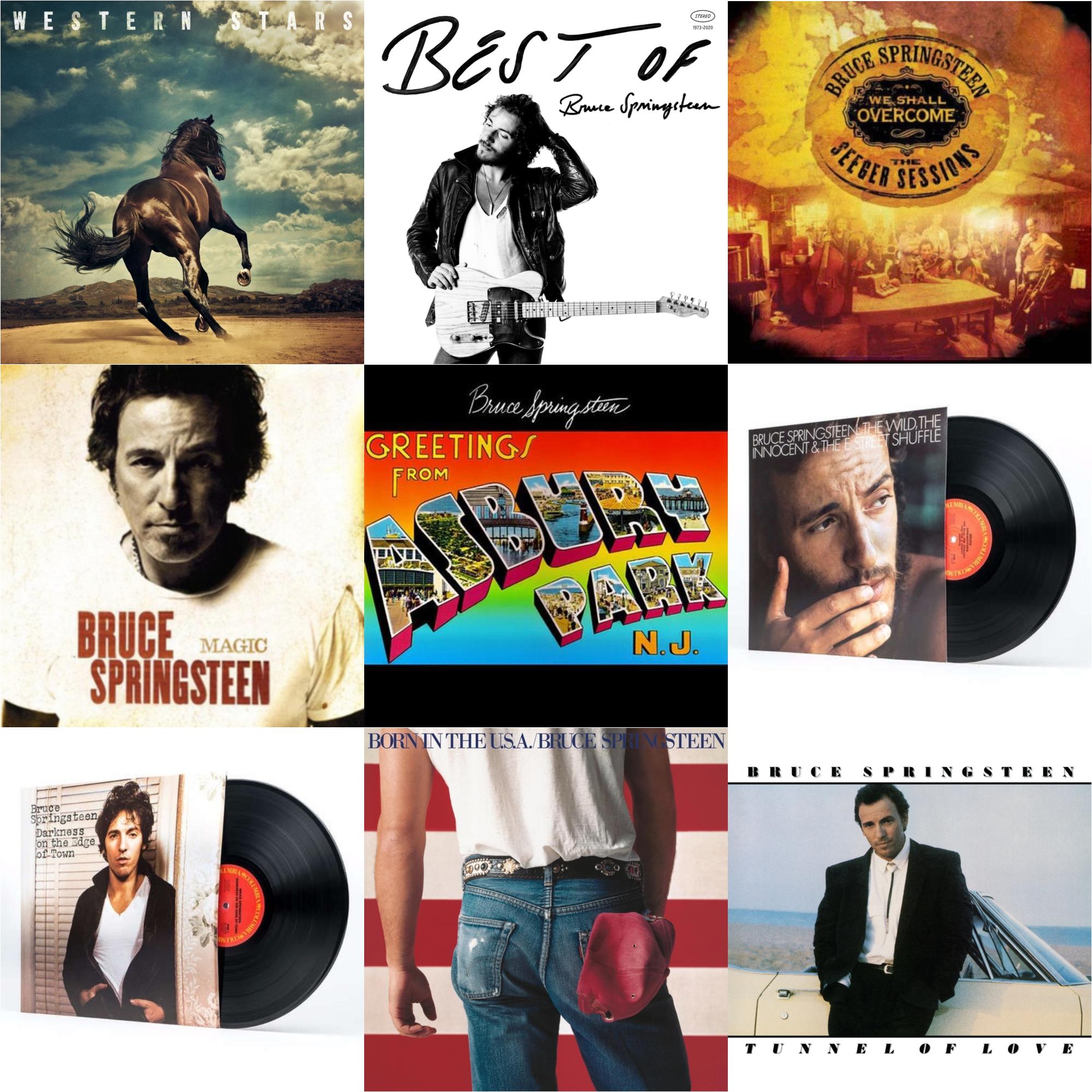Bruce Springsteen - Western Stars (2LP/150G) & Best Of Bruce Springsteen (2LP) & We Shall Overcome: Seeger Sessions (2LP/180G) & Magic (180G) & Greetings From Asbury Park N.J. (180G) & Wild The Innocent & The E Street Shuffle (180G) & Darkness On The