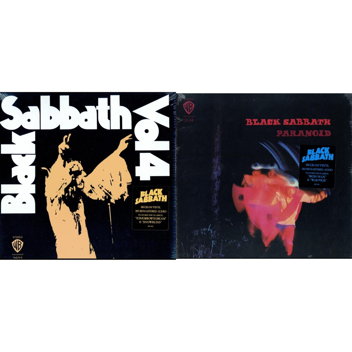 This is a 2 LP Vinyl SKU bundle.
1.This LP Vinyl is brand new.Format: LP VinylMusic Style: Heavy MetalThis item's title is: Vol. 4 (180G)Artist: Black SabbathLabel: RHINO/WARNER BROS.Barcode: 081227946609Release Date: 8/5/2016
2.This LP Vinyl is brand new.