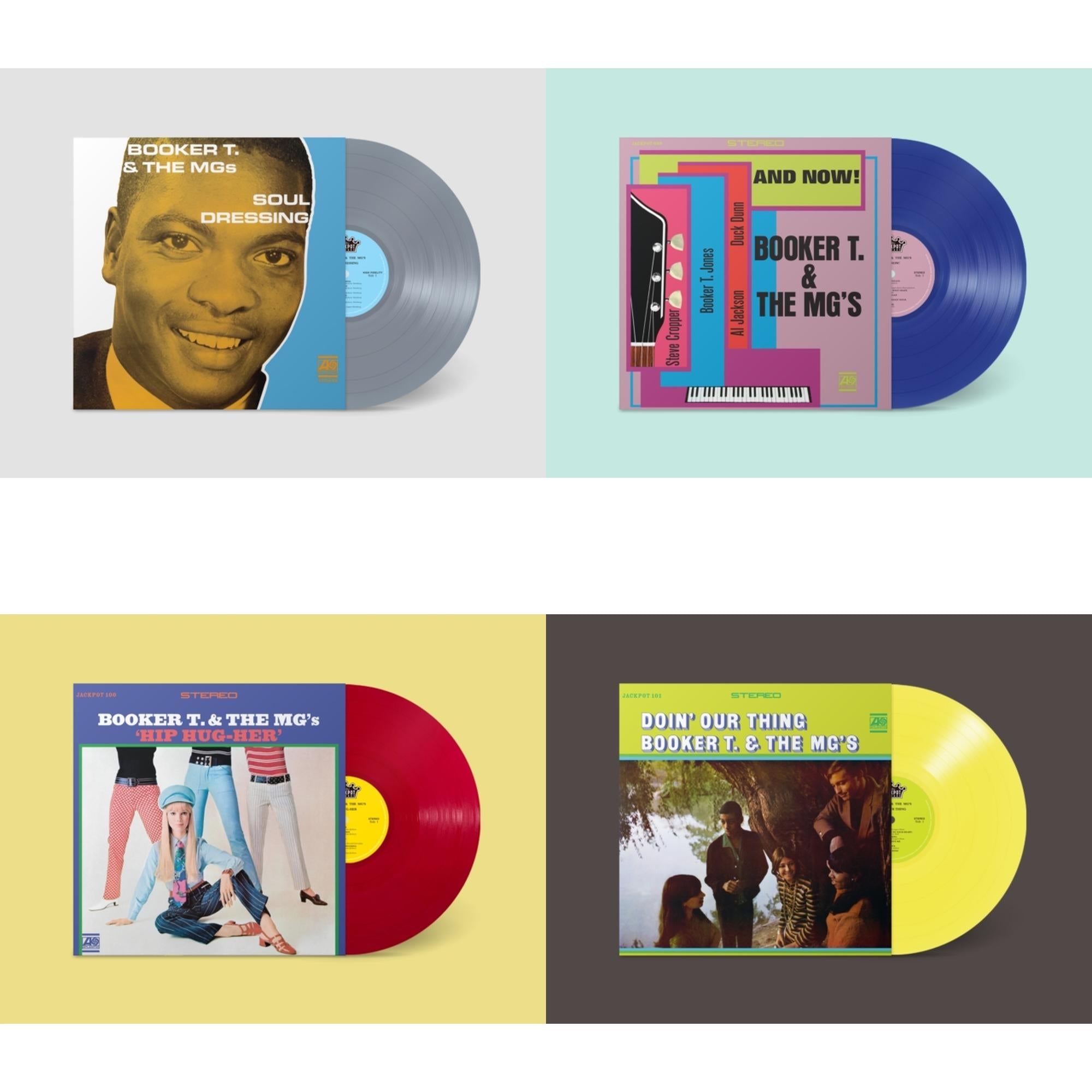 Booker T & The Mgs - Soul Dressing (Grey LP Vinyl) (Ams Exclusive) & And Now (Dark Blue LP Vinyl) (Ams Exclusive) & Hip Hug-Her (Apple Red LP Vinyl) (Ams Exclusive) & Doin Our Thing (Yellow LP Vinyl) (Ams Exclusive)