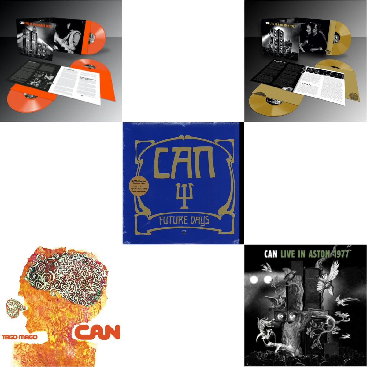 This is a 5 LP Vinyl SKU bundle.
1.This LP Vinyl is brand new.Format: LP VinylMusic Style: KrautrockThis item's title is: Live Stuttgart 1975 (Orange Vinyl/3LP)Artist: CanLabel: MUTEBarcode: 5400863043391Release Date: 5/28/2021
2.This LP Vinyl is brand new.