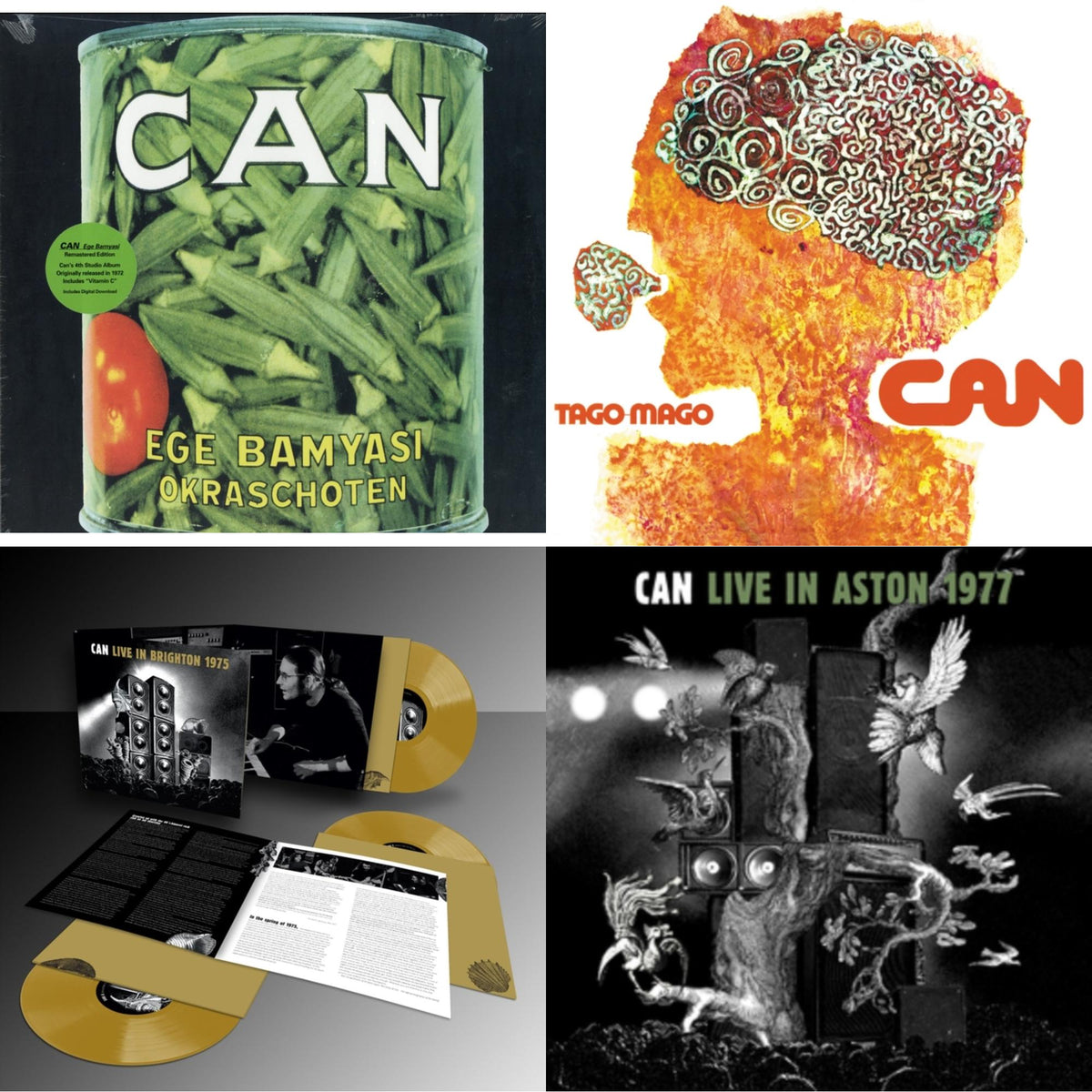 This is a 4 LP Vinyl SKU bundle.
1.This LP Vinyl is brand new.Format: LP VinylMusic Style: KrautrockThis item's title is: Ege BamyasiArtist: CanLabel: MuteBarcode: 724596937815Release Date: 9/2/2014
2.This LP Vinyl is brand new.