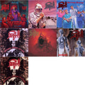 Death - Scream Bloody Gore (Neon Violet, Bone White & Red  Tri Color Merge With Splatter LP Vinyl) & Leprosy Reissue (Hot Pink, Bone White & Blue Jay Tri Color Merge With Splatter LP Vinyl) & Spiritual Healing - Reissue (Red, Cyan Blue & Black Tri