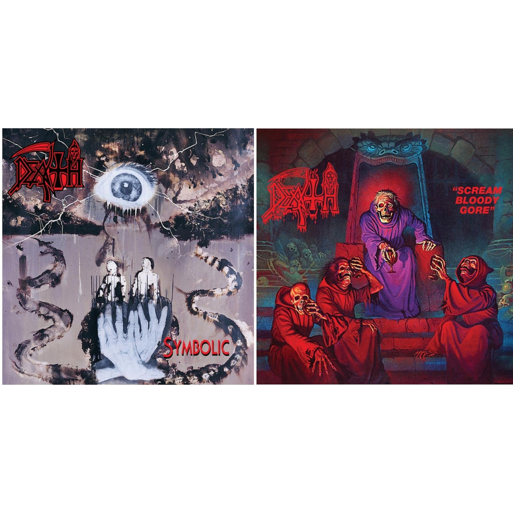 Symbolic & Scream Bloody Gore (Neon Violet, Bone White & Red  Tri Color Merge With Splatter LP Vinyl)