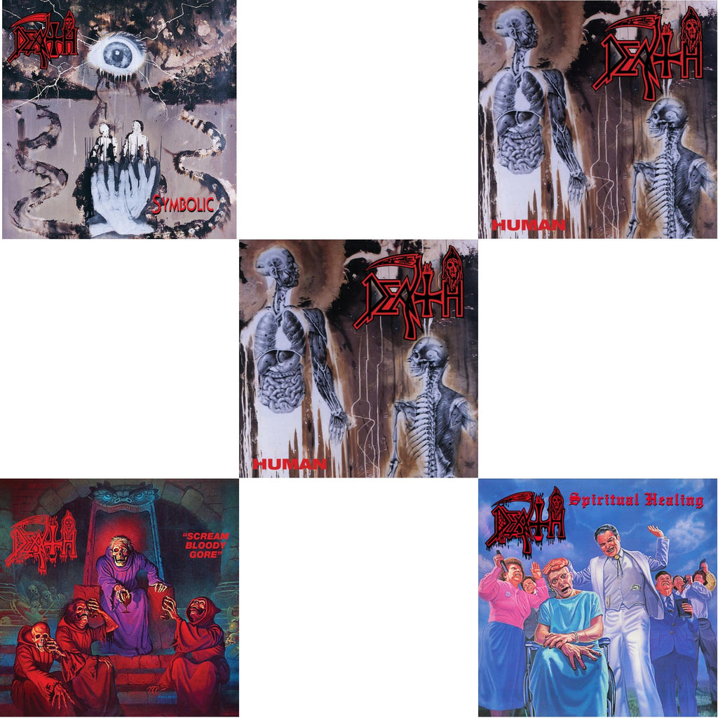 Symbolic & Scream Bloody Gore (Neon Violet, Bone White & Red  Tri Color Merge With Splatter LP Vinyl) & Human (Bone White, Blue Jay & Gold Tri Color Merge With Splatter LP Vinyl) & Human (Remastered Reissue) & Spiritual Healing