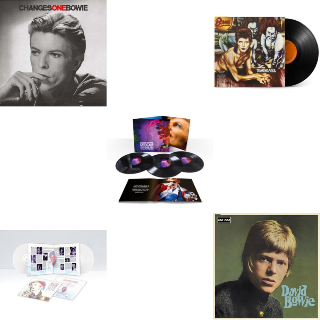 Changesonebowie (180G) & Live Los Angeles 1974 (White LP Vinyl/Limited) & Moonage Daydream A Brett Morgen Film (3LP) & Diamond Dogs (50Th Anniversary Half Speed Master) & David Bowie (Deluxe Edition) (Transparent Green Vinyl/2LP)