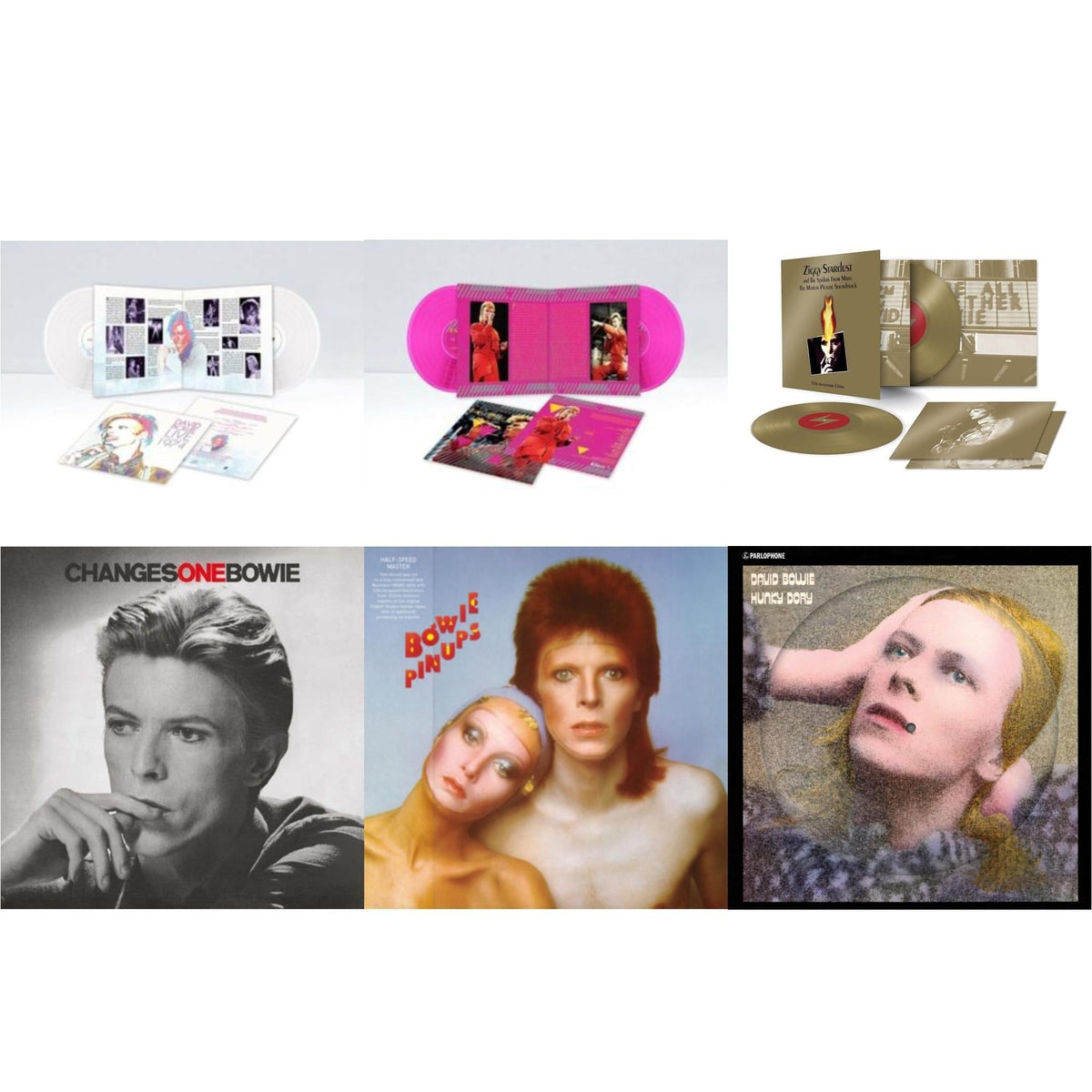 Changesonebowie (180G) & Hunky Dory (2015 Remaster/50Th Anniv/Picture Disc) & Montreal '87 (Limited/Pink LP Vinyl) & Live Los Angeles 1974 (White LP Vinyl/Limited) & Pinups (2015 Remaster) & Ziggy Stardust