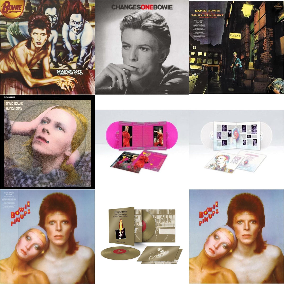 Diamond Dogs (2016 Remastered Version) & Changesonebowie (180G) & Rise & Fall Of Ziggy Stardust & The Spiders From Mars (2012 Remaster/Half-Speed Master) & Hunky Dory (2015 Remaster/50Th Anniv/Picture Disc) & Montreal '87 (Limited/Pink LP Vinyl)