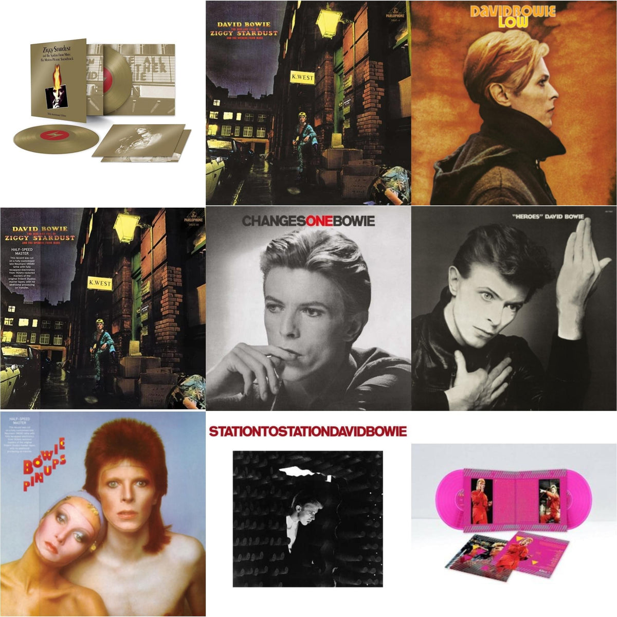 Heroes (2017 Remaster) & Low (2017 Remaster) & Station To Station (2016 Remastered Version) & Changesonebowie (180G) & Rise & Fall Of Ziggy Stardust & The Spiders From Mars (2012 Remaster/Half-Speed Master) & Montreal '87 (Limited/Pink LP Vinyl)