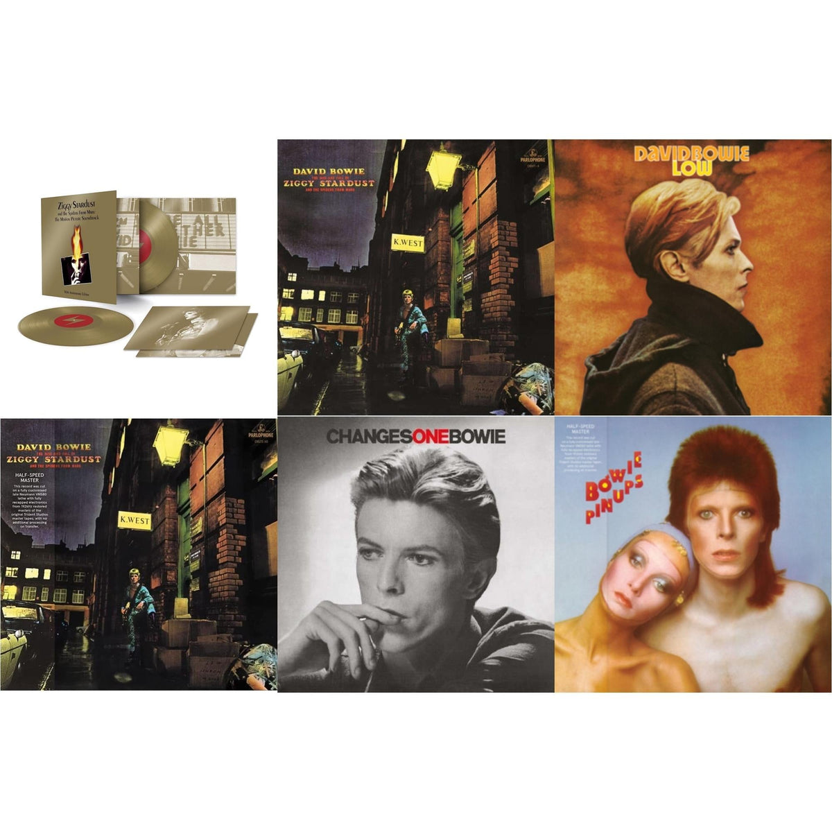 David Bowie - Low (2017 Remaster) & Changesonebowie (180G) & Rise & Fall Of Ziggy Stardust & The Spiders From Mars (2012 Remaster/Half-Speed Master) & Pinups (2015 Remaster) & Ziggy Stardust & The Spiders From Mars Ost (50Th Anniversary/2LP) & Rise &