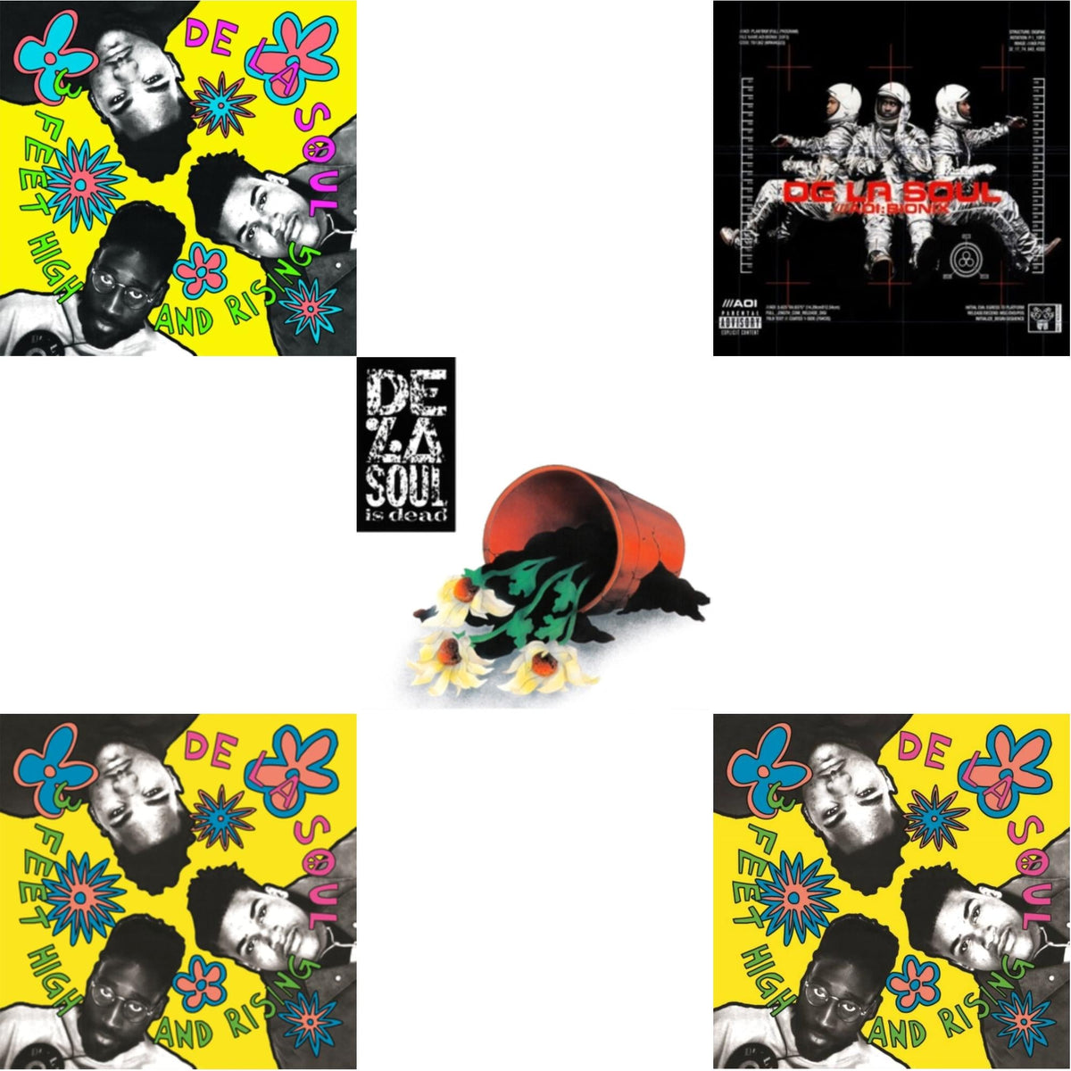 This is a 5 LP Vinyl SKU bundle.
1.This LP Vinyl is brand new.Format: LP VinylMusic Style: ConsciousThis item's title is: 3 Feet High & Rising (2LP/Yellow Vinyl)Artist: De La SoulLabel: CHRYSALISBarcode: 810098502580Release Date: 3/3/2023
2.This LP Vinyl is brand new.