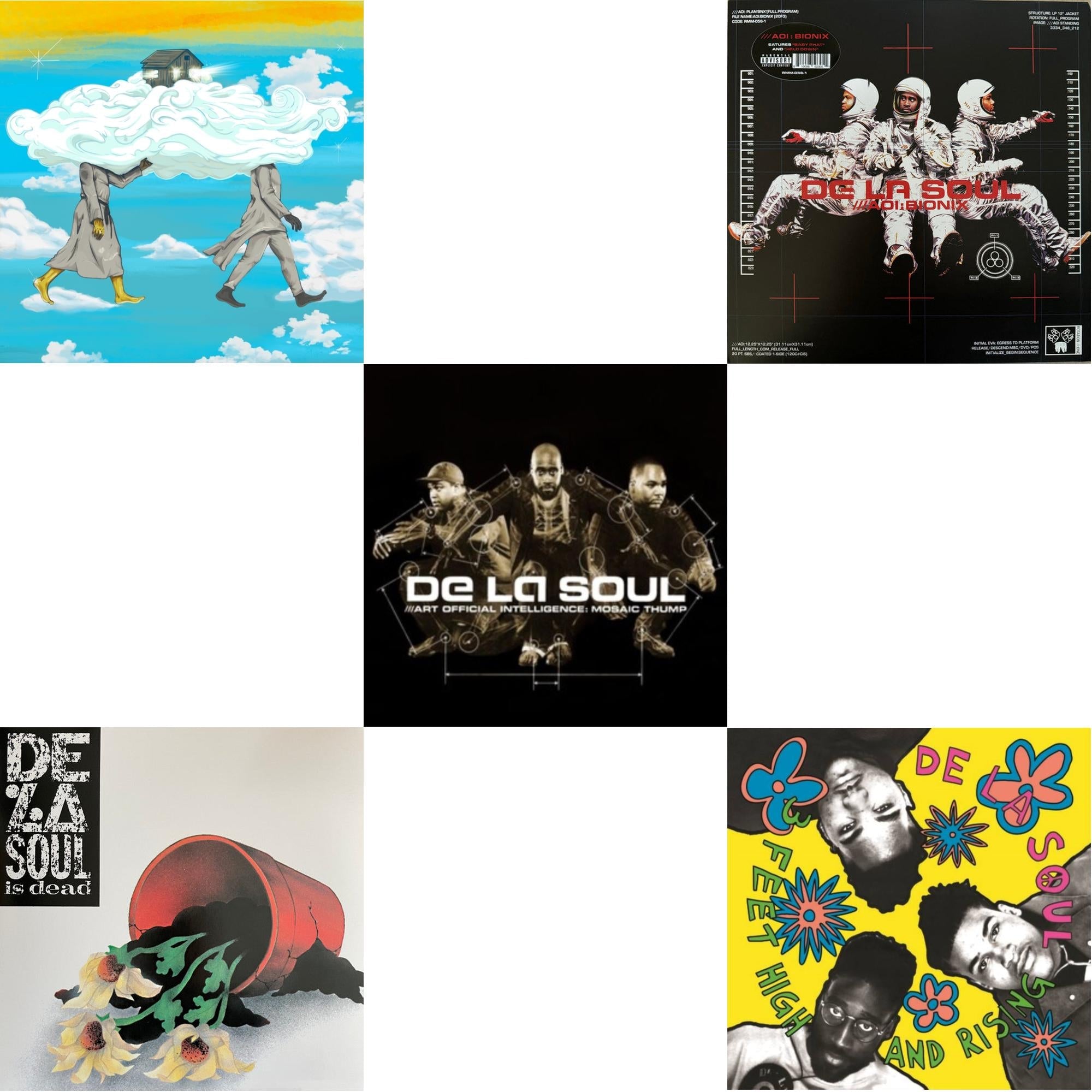 Cabin In The Sky (Opaque Sky Blue LP Vinyl) & De La Soul Is Dead (2LP) & Art Official Intelligence: Mosaic Thump (Remaster) & Aoi: Bionix (Remaster/2LP) & 3 Feet High & Rising (Magenta Vinyl/2LP)