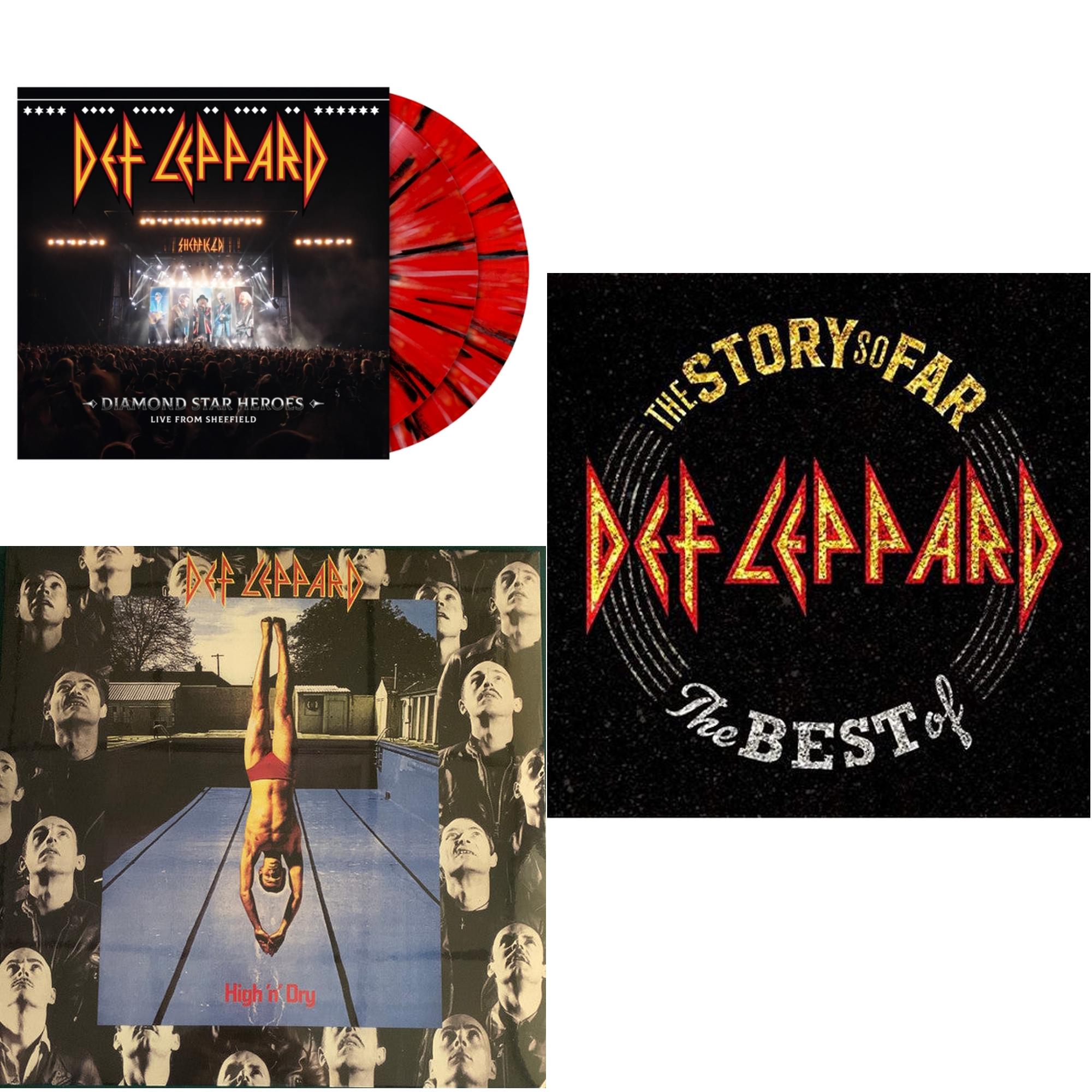 Diamond Star Heroes: Live From Sheffield (Multicolor Splatter Vinyl/2LP) & High N Dry & Story So Far: The Best Of Def Leppard (2 LP)