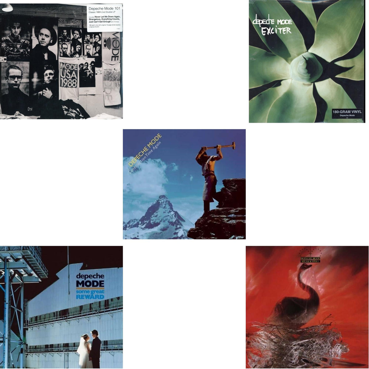 This is a 5 LP Vinyl SKU bundle.
1.This LP Vinyl is brand new.Format: LP VinylMusic Style: Synth-popThis item's title is: 101 (2LP/180G)Artist: Depeche ModeLabel: RHINO/WARNER BROS.Barcode: 081227942519Release Date: 10/21/2016
2.This LP Vinyl is brand new.