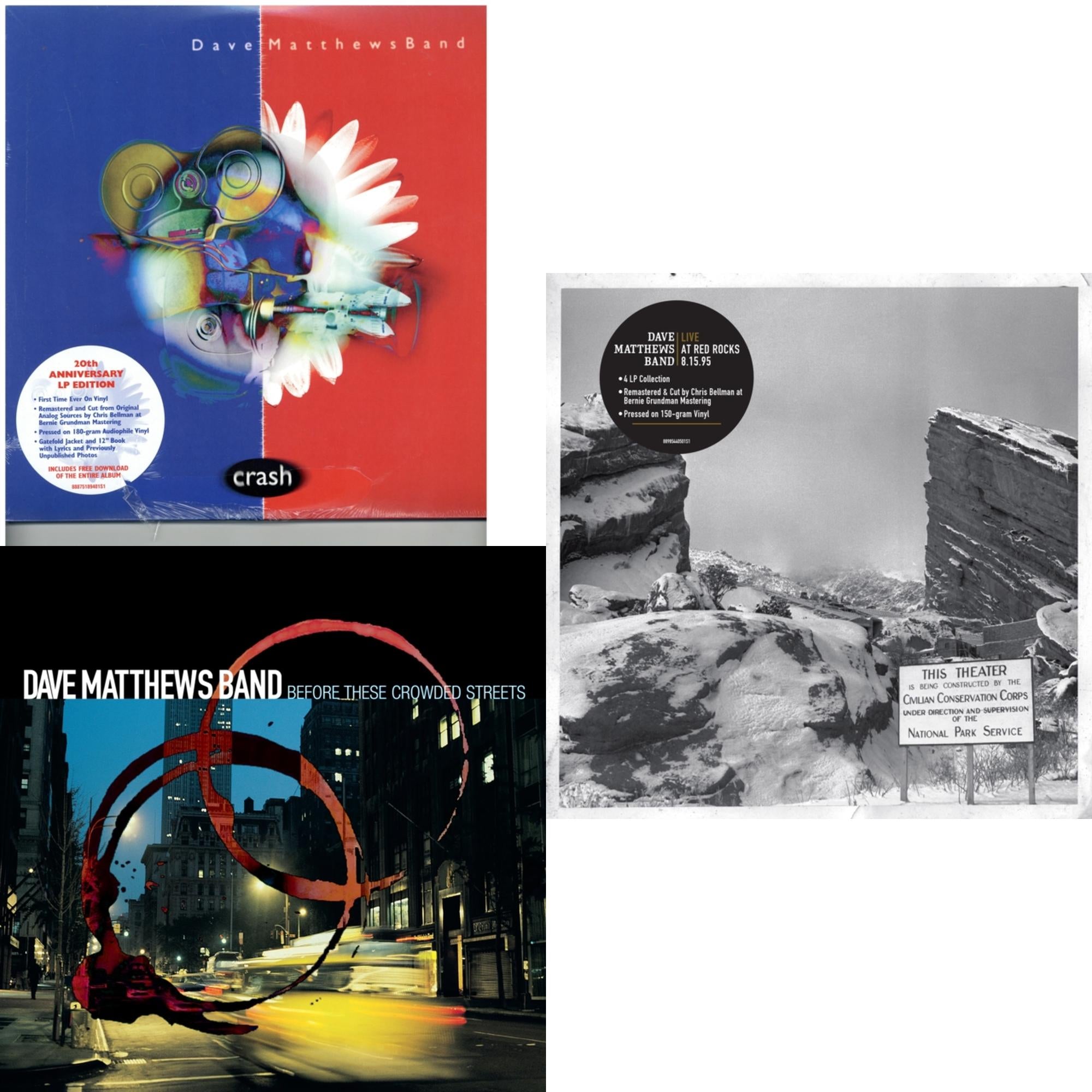 Before These Crowded Streets (2LP) & Crash Anniversary Edition (2LP/180G/Dl Card/Deluxe LP/Gatefold) & Live At Red Rocks 8.15.95 (4LP/150G/Box)