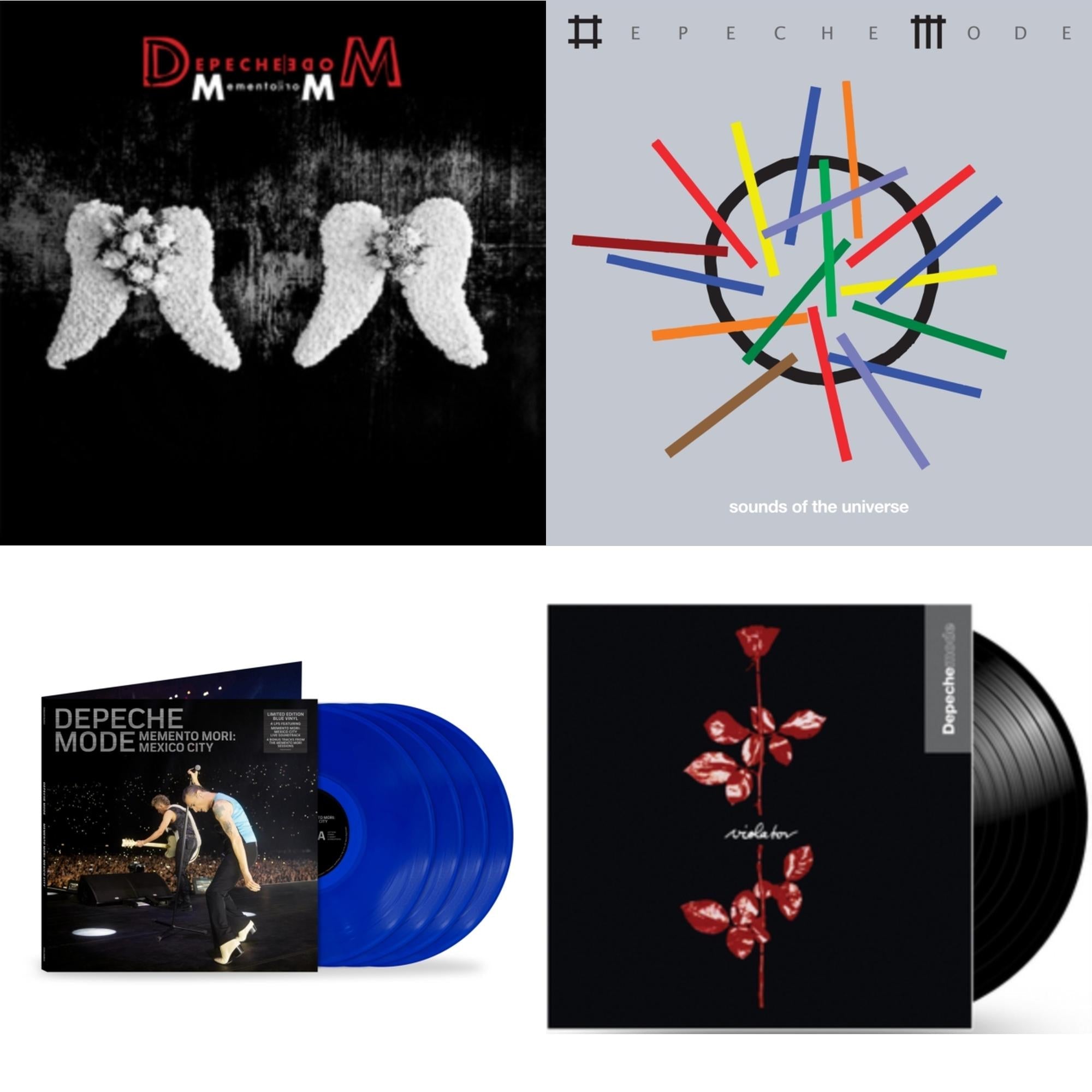 Memento Mori (2LP/180G/Translucent Red Vinyl/Side D Etching) & Sounds Of The Universe (2LP/180G) & Memento Mori: Mexico City (4LP/Blue Vinyl) & Violator (180G)
