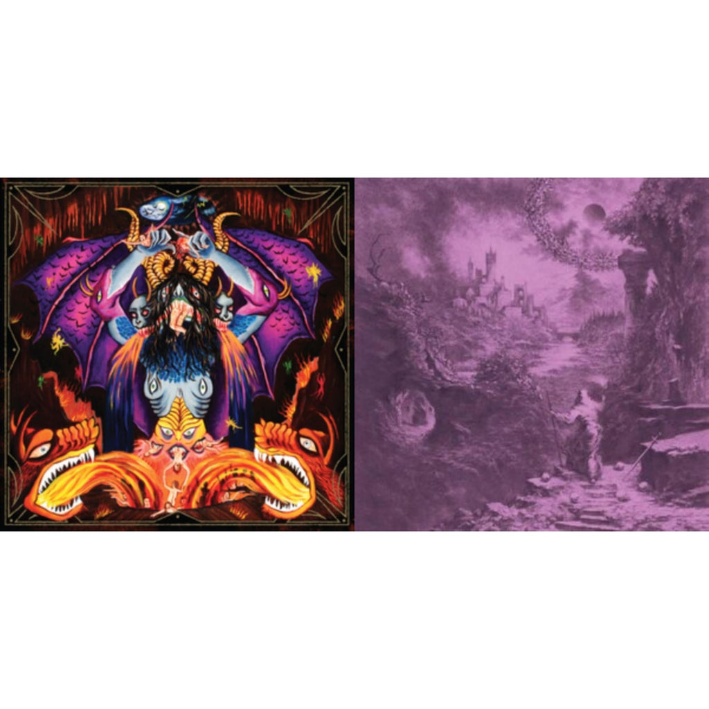 Satan Spits On Children Of Light (Neon Violet W/ Orange, Mustard Yellow & Cyan Blue Splatter LP Vinyl) & Ecstasies Of Never Ending Night (Black Ice With Violet, Hot Pink & Baby Pink Splatter LP Vinyl)