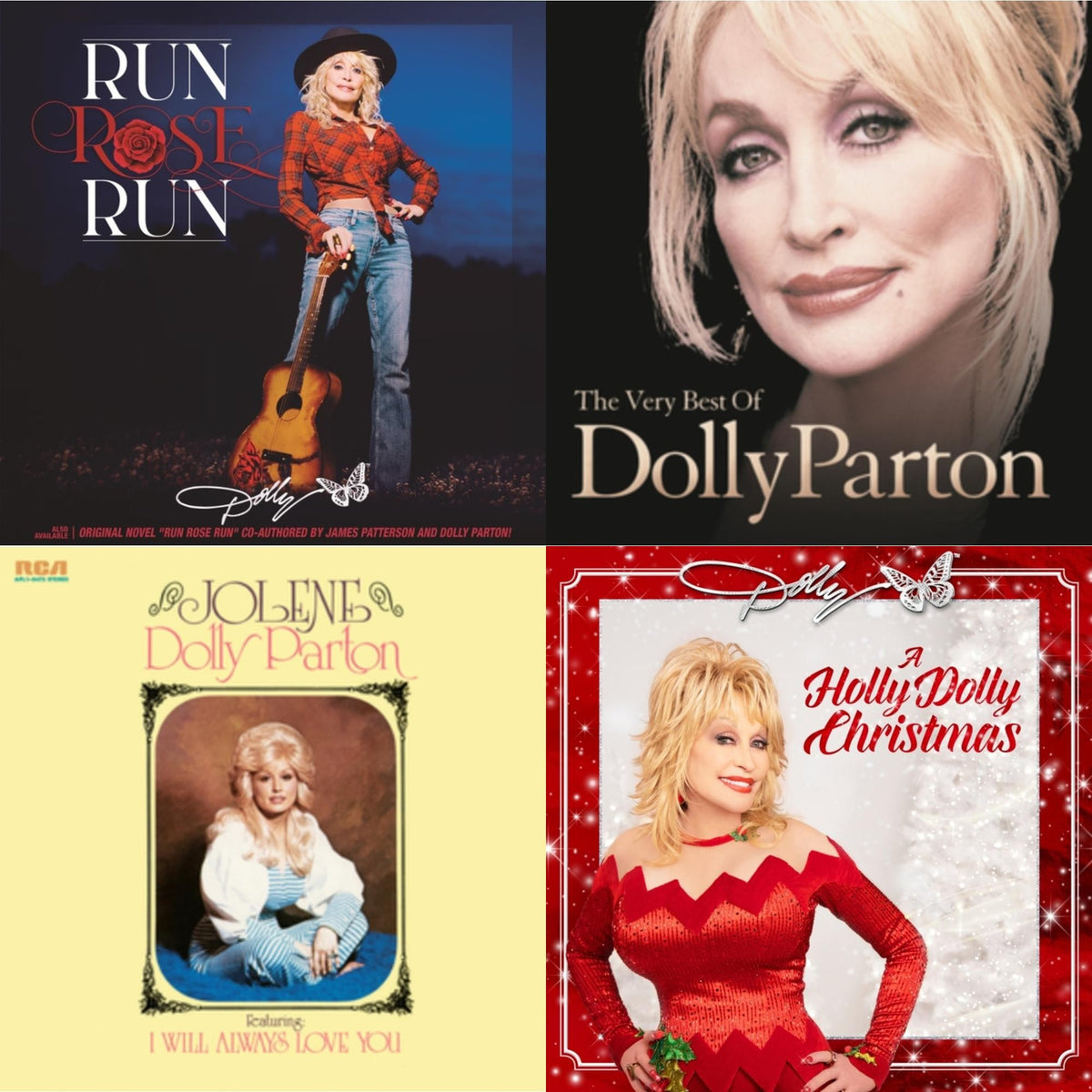 Holly Dolly Christmas (Opaque Red LP Vinyl) & Jolene (140G/Dl Insert) & Run Rose Run & Very Best Of Dolly Parton (2LP)