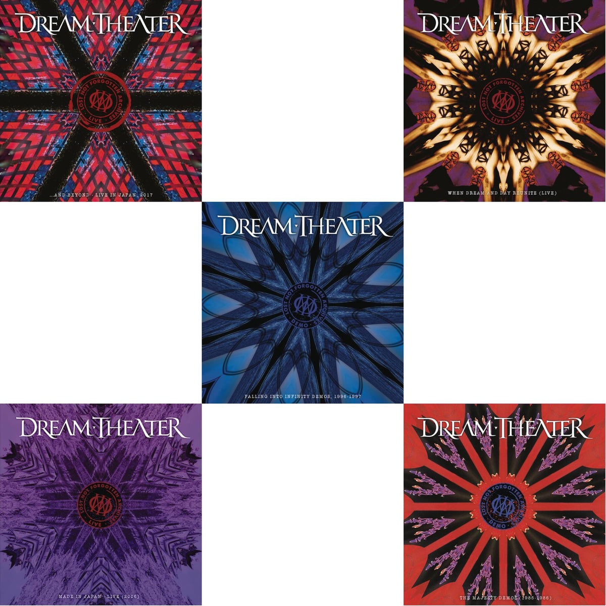 Dream Theater - Lost Not Forgotten Archives: When Dream And Day Reunite (Live) (2LP/CD) & Lost Not Forgotten Archives: The Majesty Demos (1985-1986) (2LP/CD) & Lost Not Forgotten Archives: ... & Beyond - Live In Japan, 2017 (2LP/CD) & Lost Not
