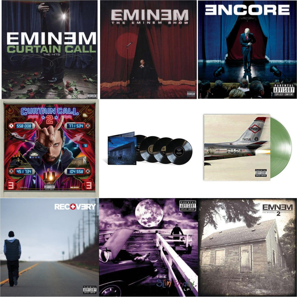 Curtain Call 2 (2LP) & Marshall Mathers LP2 (10Th Anniversary Edition) (Expanded Deluxe/4LP) & Encore & Curtain Call: Hits & Recovery & Marshall Mathers LP 2 & Kamikaze (Opaque Olive Green LP Vinyl/Gatefold Jacket) & Slim Shady LP & Eminem Show
