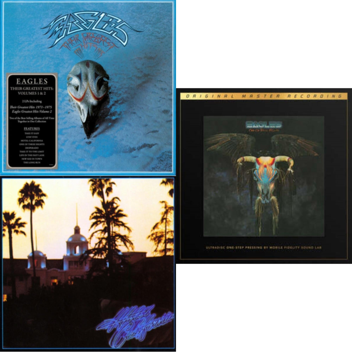This is a 3 LP Vinyl SKU bundle.
1.This LP Vinyl is brand new.Format: LP VinylMusic Style: Classic RockThis item's title is: Their Greatest Hits Vol.1 & 2 (2LP/180G)Artist: EaglesLabel: ELEKTRA CATALOG GROUPBarcode: 081227934132Release Date: 7/21/2017
2.This LP Vinyl is brand new.