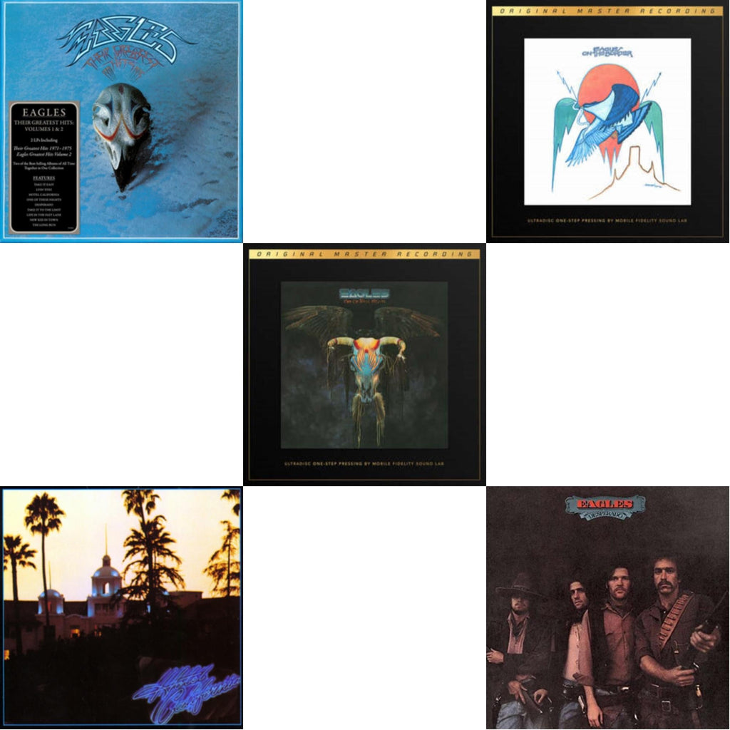 This is a 5 LP Vinyl SKU bundle.
1.This LP Vinyl is brand new.Format: LP VinylMusic Style: Classic RockThis item's title is: Their Greatest Hits Vol.1 & 2 (2LP/180G)Artist: EaglesLabel: ELEKTRA CATALOG GROUPBarcode: 081227934132Release Date: 7/21/2017
2.This LP Vinyl is brand new.