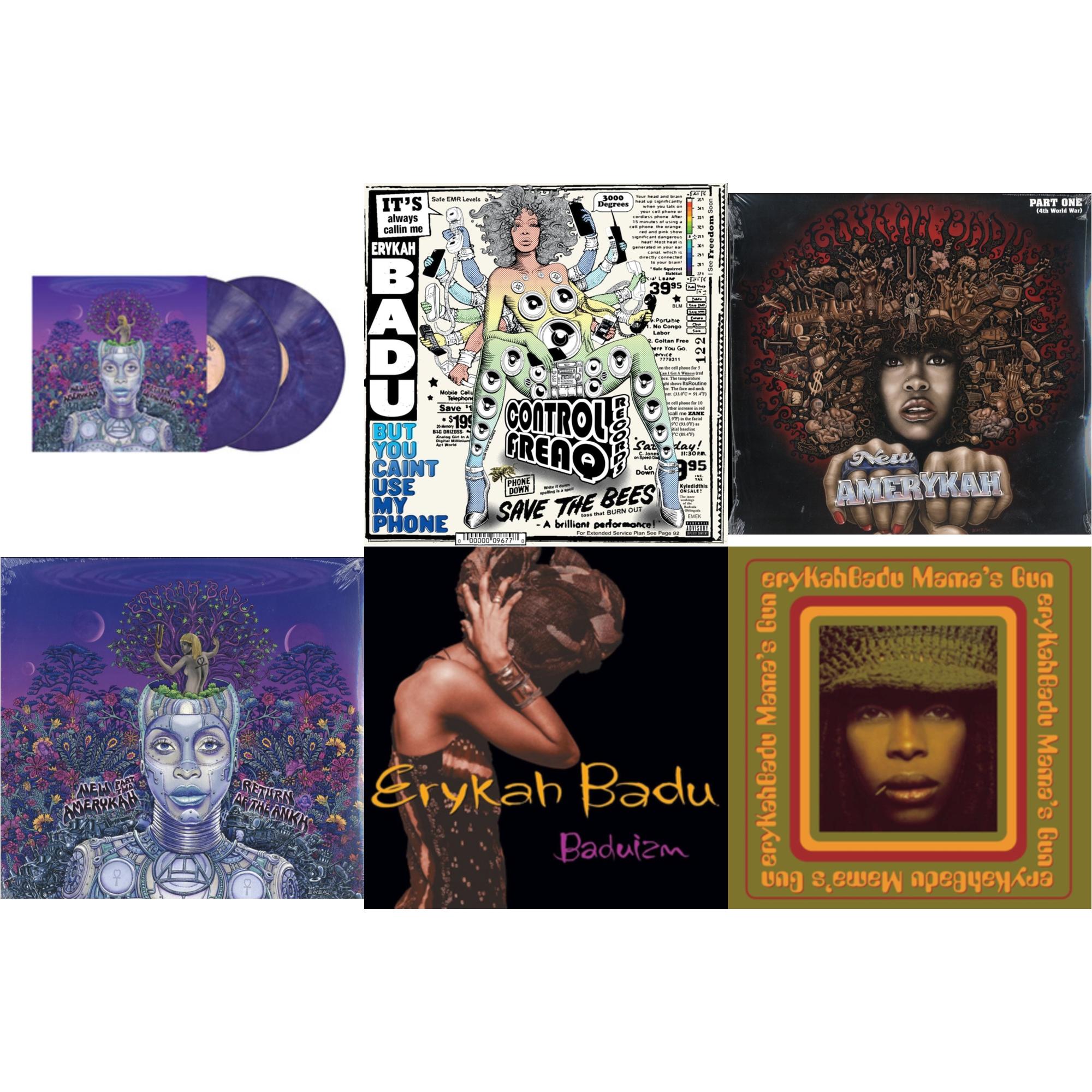 New Amerykah Part Two (Return Of The Ankh) (Violet Vinyl/2LP) & But You Caint Use My Phone (Purple LP Vinyl) & New Amerykah Part 1: 4Th World War & New Amerykah Part 2: Return Of Ankh & Baduizm & Mama's Gun