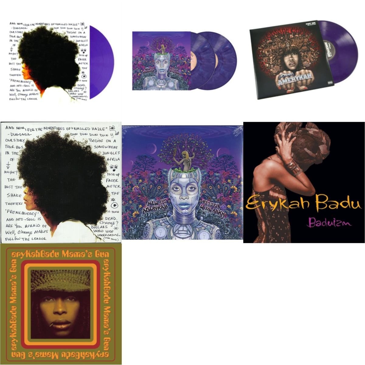 Worldwide Underground (Purple LP Vinyl) & New Amerykah Part Two (Return Of The Ankh) (Violet Vinyl/2LP) & New Amerykah Part One (4Th World War) (Purple Vinyl/2LP) & Worldwide Underground & New Amerykah Part 2: Return Of Ankh & Baduizm & Mama's Gun