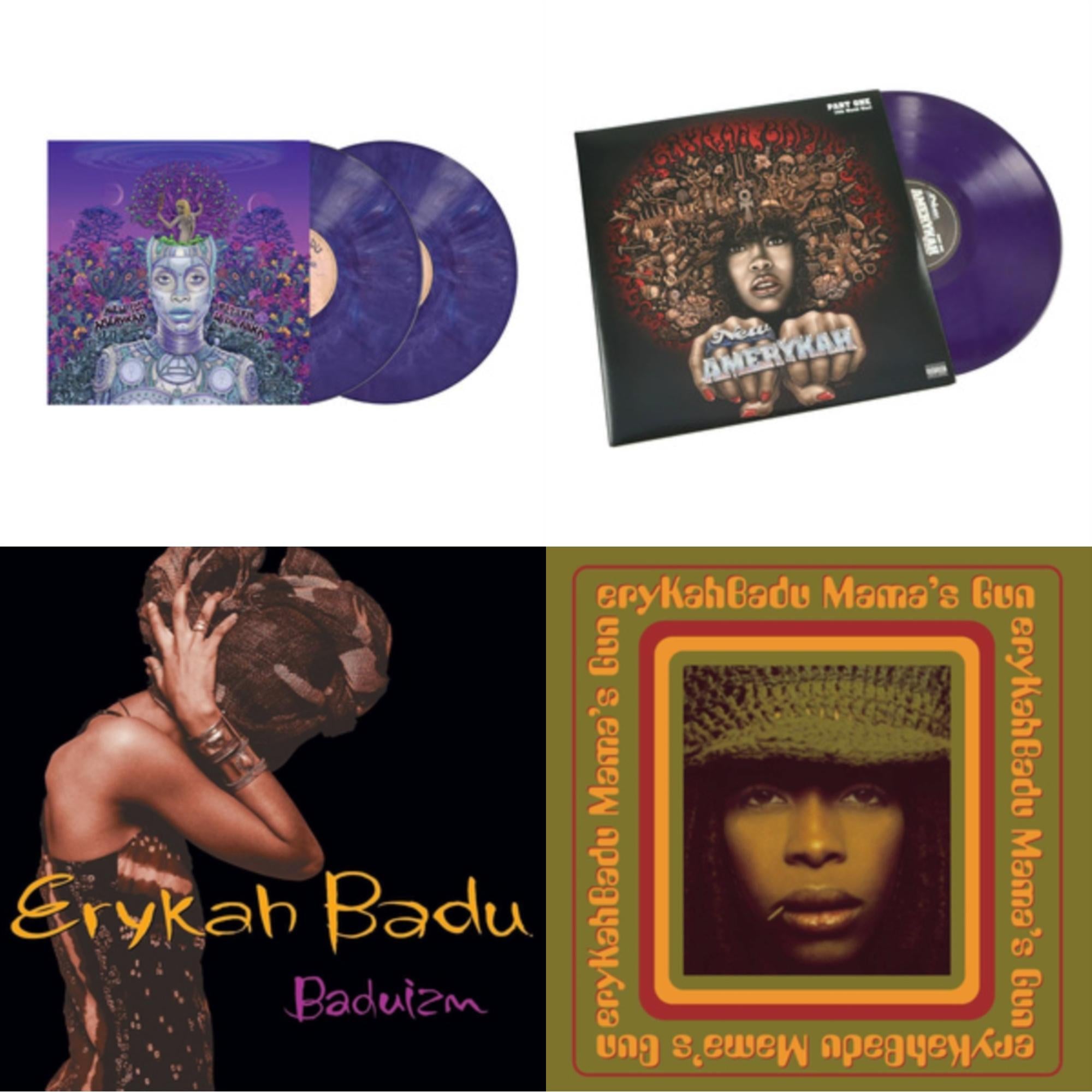 New Amerykah Part Two (Return Of The Ankh) (Violet Vinyl/2LP) & New Amerykah Part One (4Th World War) (Purple Vinyl/2LP) & Baduizm & Mama's Gun