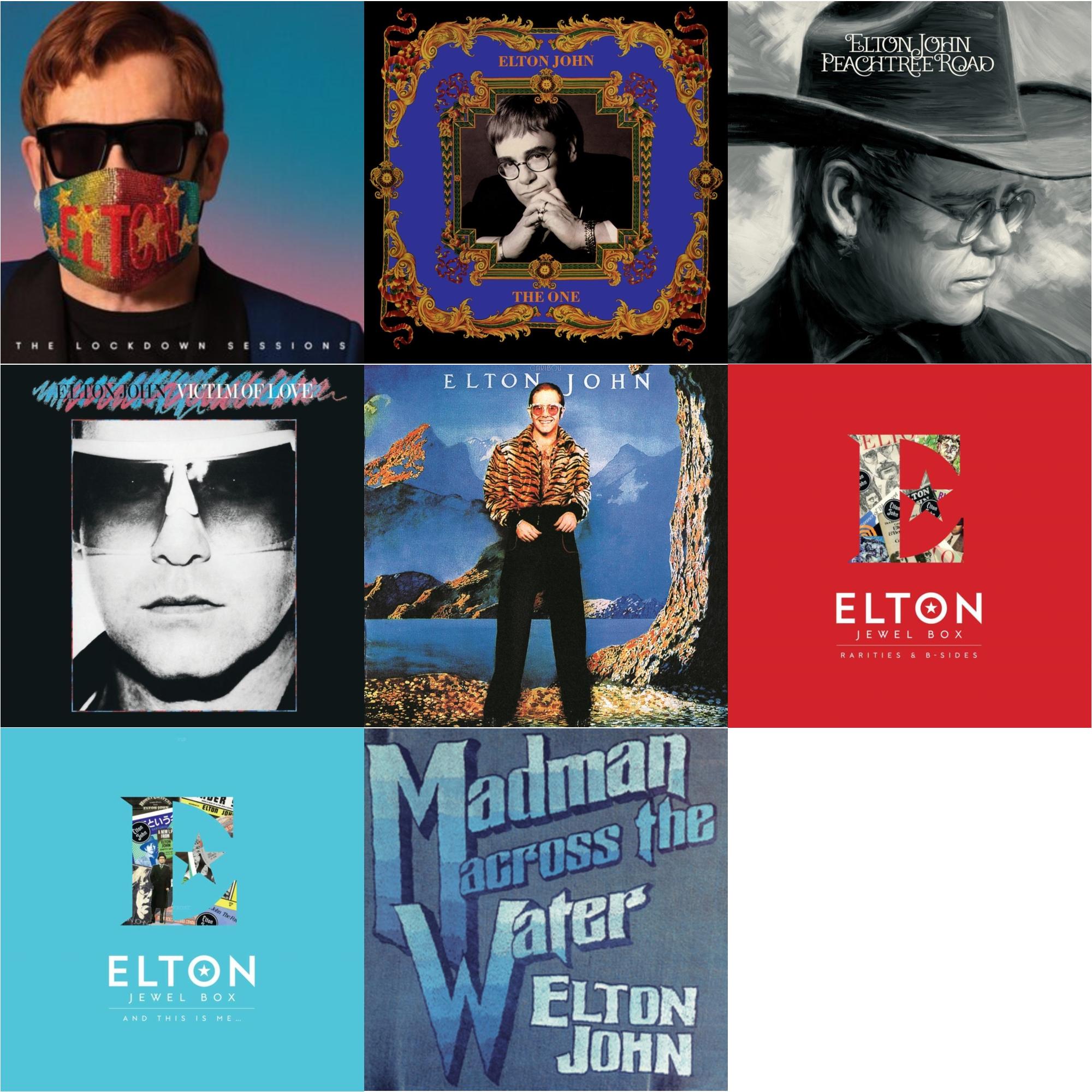 Lockdown Sessions (Blue Vinyl/2LP) (X) & One (2LP) & Peachtree Road (2LP) & Victim Of Love & Caribou (50Th Anniversary Edition/2LP/Blue Vinyl) & Jewel Box (3LP - Rarities & B-Sides) & Jewel Box (2LP - And This Is Me) & Madman Across The Water (LP)