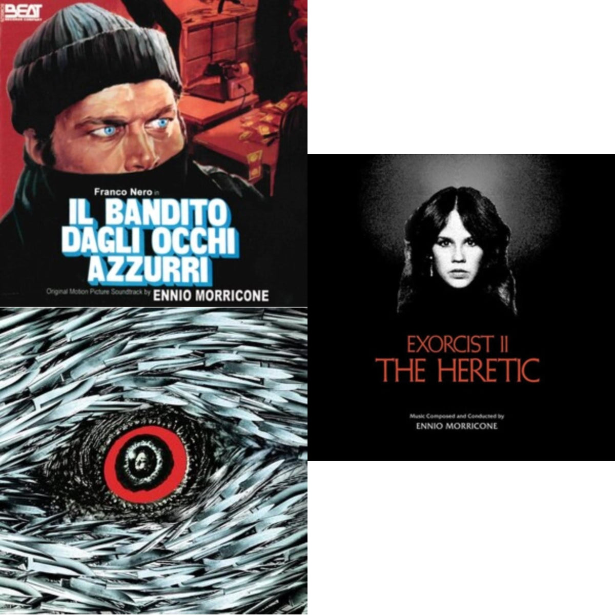 Blue-Eyed Bandit (Il Bandito Dagli Occhi Azzurri) Ost & Bird With The Crystal Plumage (140G/Crystal Clear LP Vinyl) & Exorcist Ii: The Heretic (Blood Red With Black Splatter LP Vinyl) (Ams Exclusive)